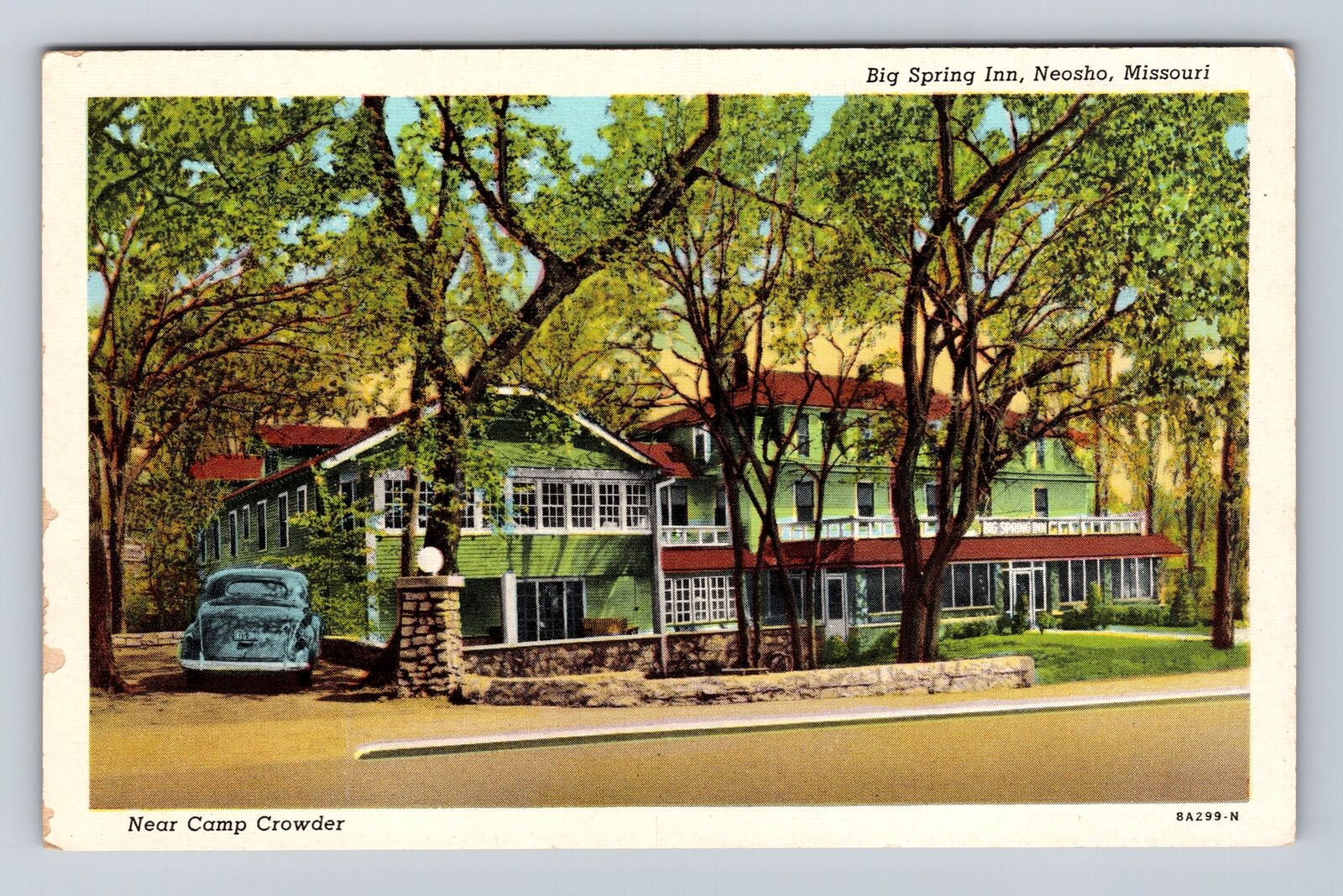 Neosho MO-Missouri, Big Spring Inn, Antique, Vintage Souvenir Postcard
