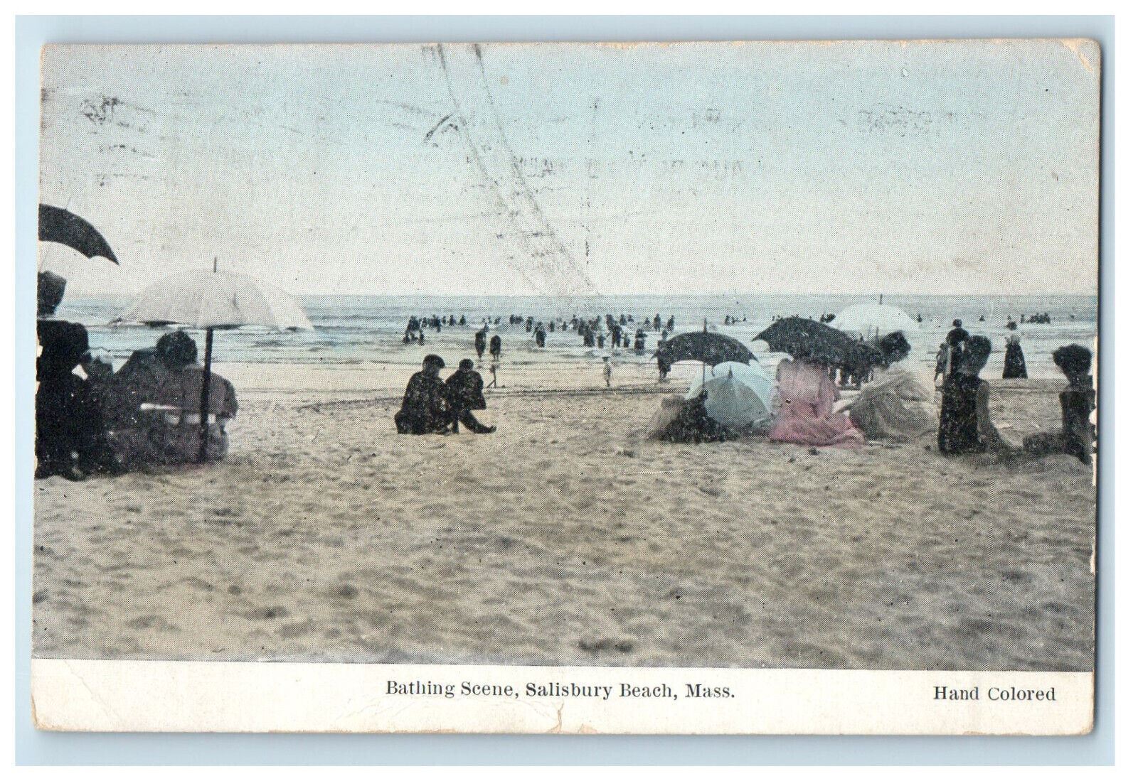 1908 Bathing Scene, Salisbury Beach Massachusetts MA Posted Postcard