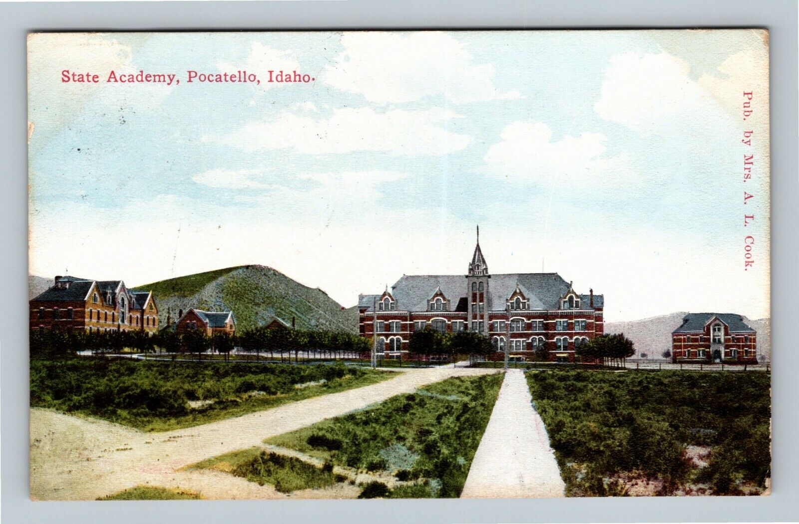 Pocatello ID, State Academy, Early-Idaho State University Vintage Postcard