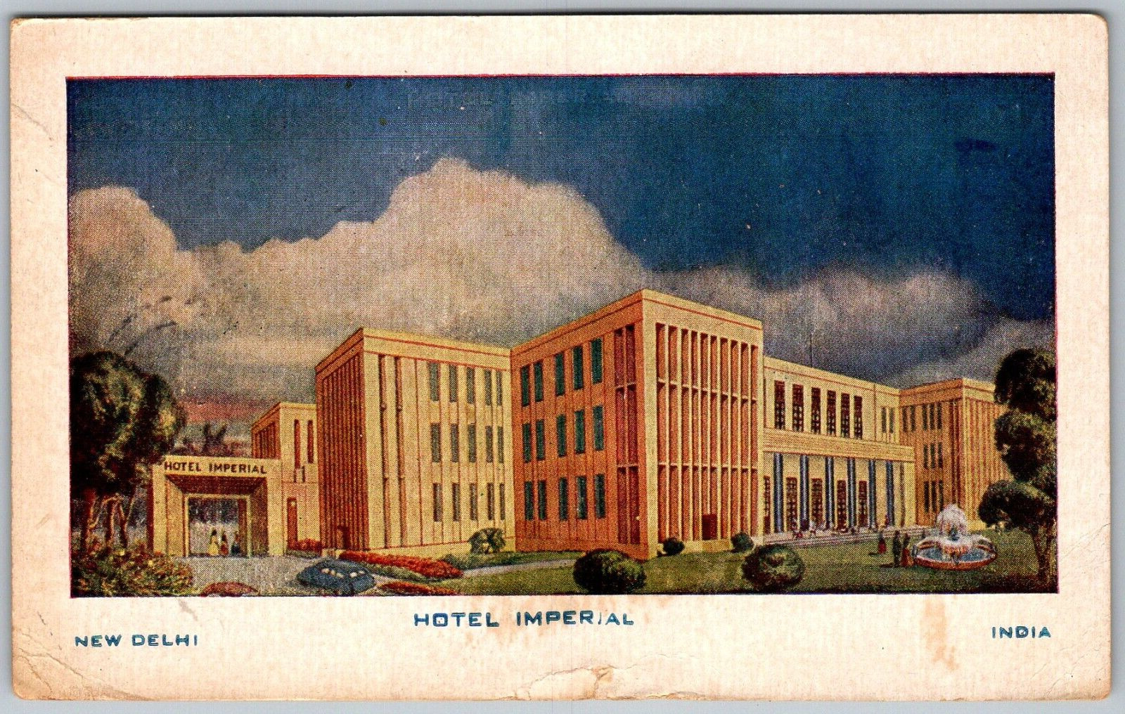 New Delhi India 1957 Postcard Hotel Imperial an Oberdi Hotel