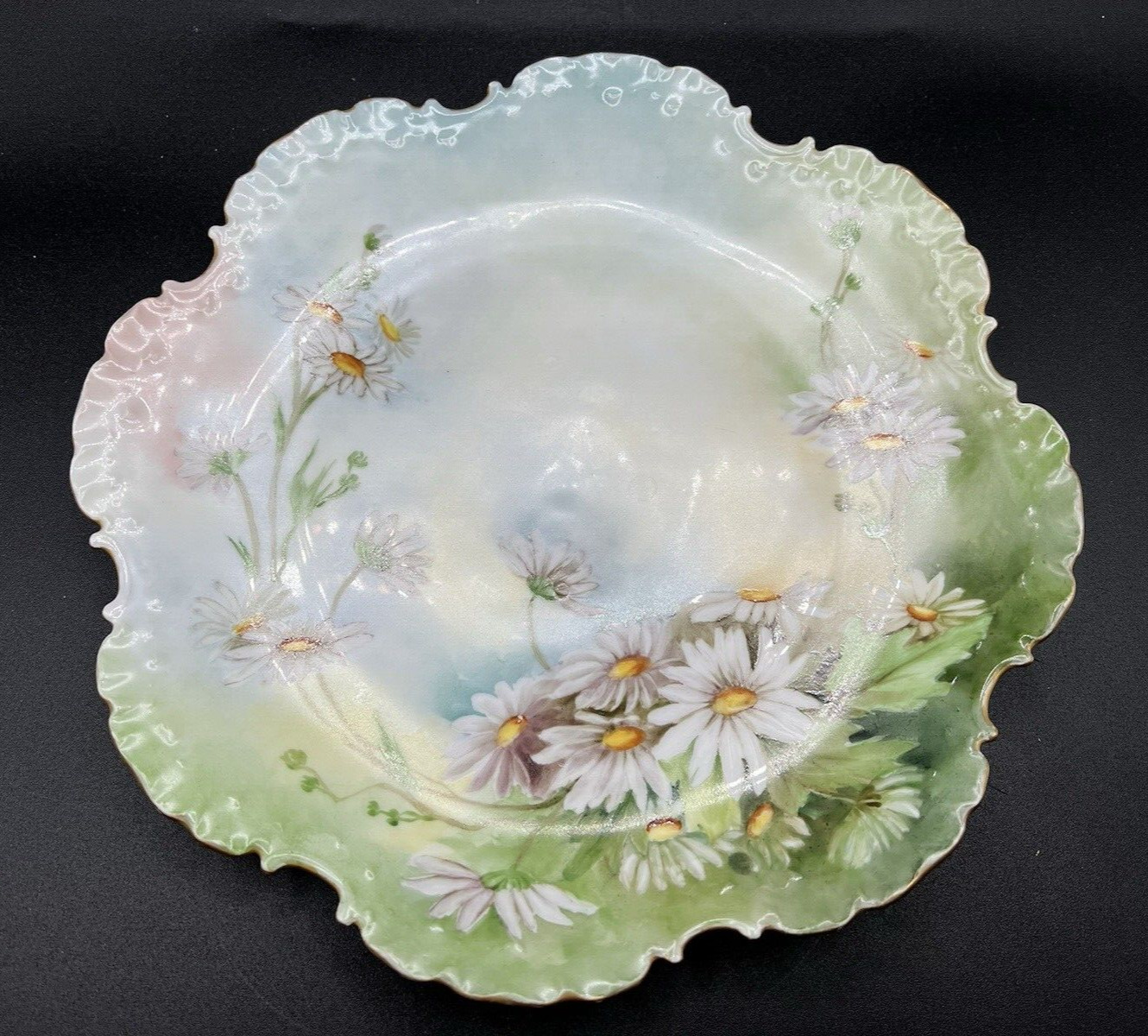 Antique Rosenthal Porcelain Monbijou Bavaria Hand Painted White Daisies Plate
