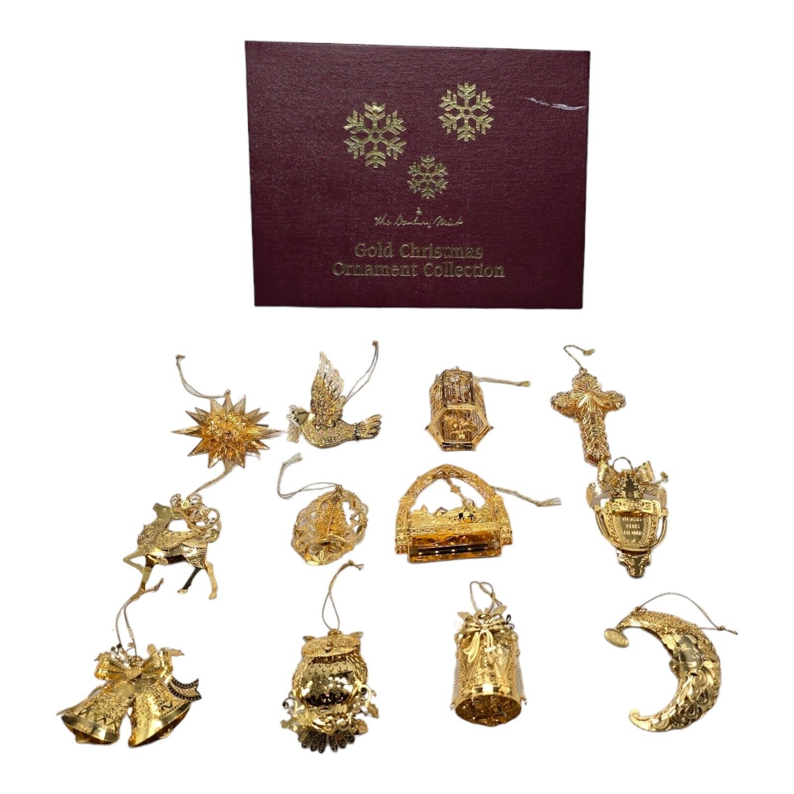 Various Lot of Danbury Mint Gold Christmas Ornament Collection - READ BELOW
