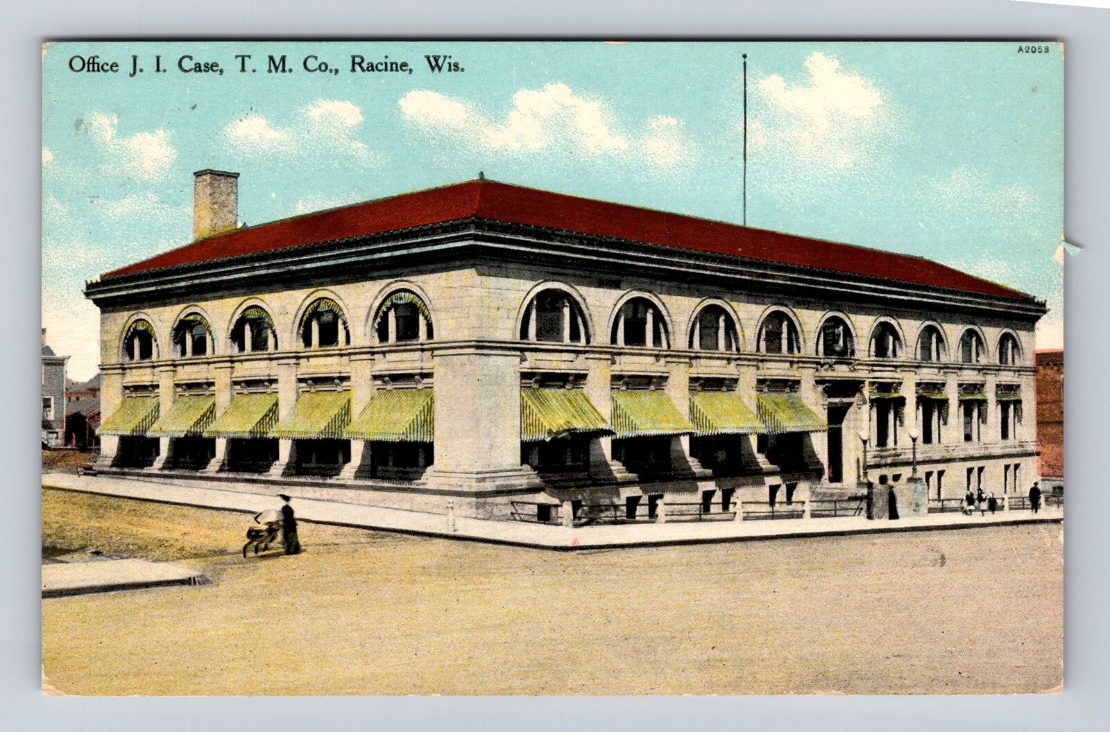 Racine WI-Wisconsin, Office J I Case, T M Co, Antique, Vintage c1909 Postcard