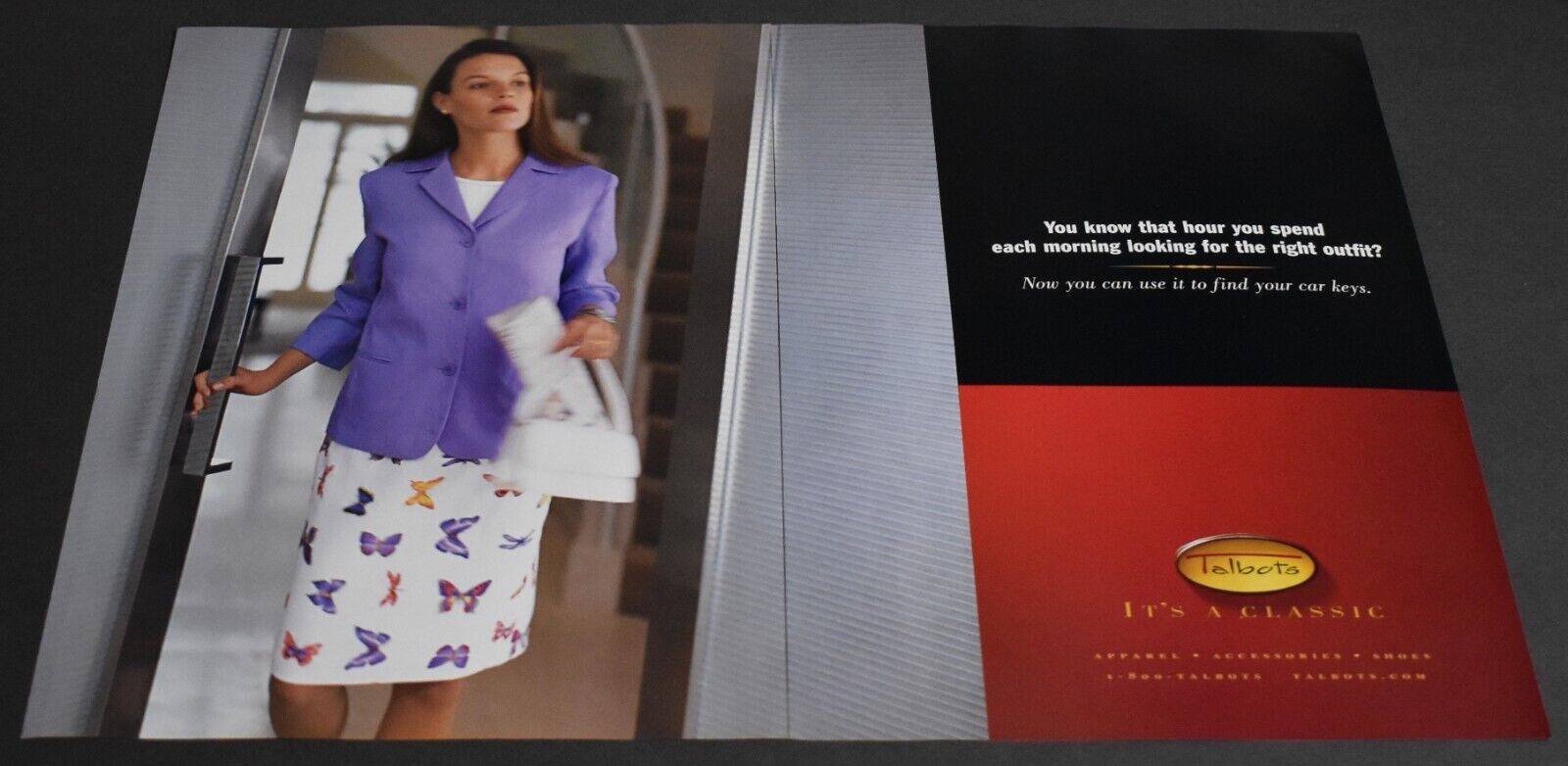 2000 Print Ad Clothing Fashion Style Art Talbots It\'s a Classic Lady Skirt