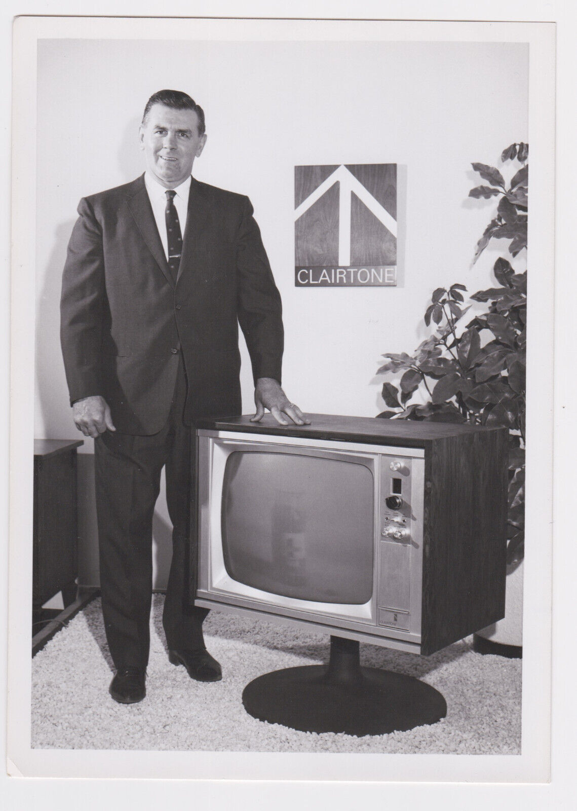 vtg Maurice Richard Clairtone TV television promo advertising photo Canadiens