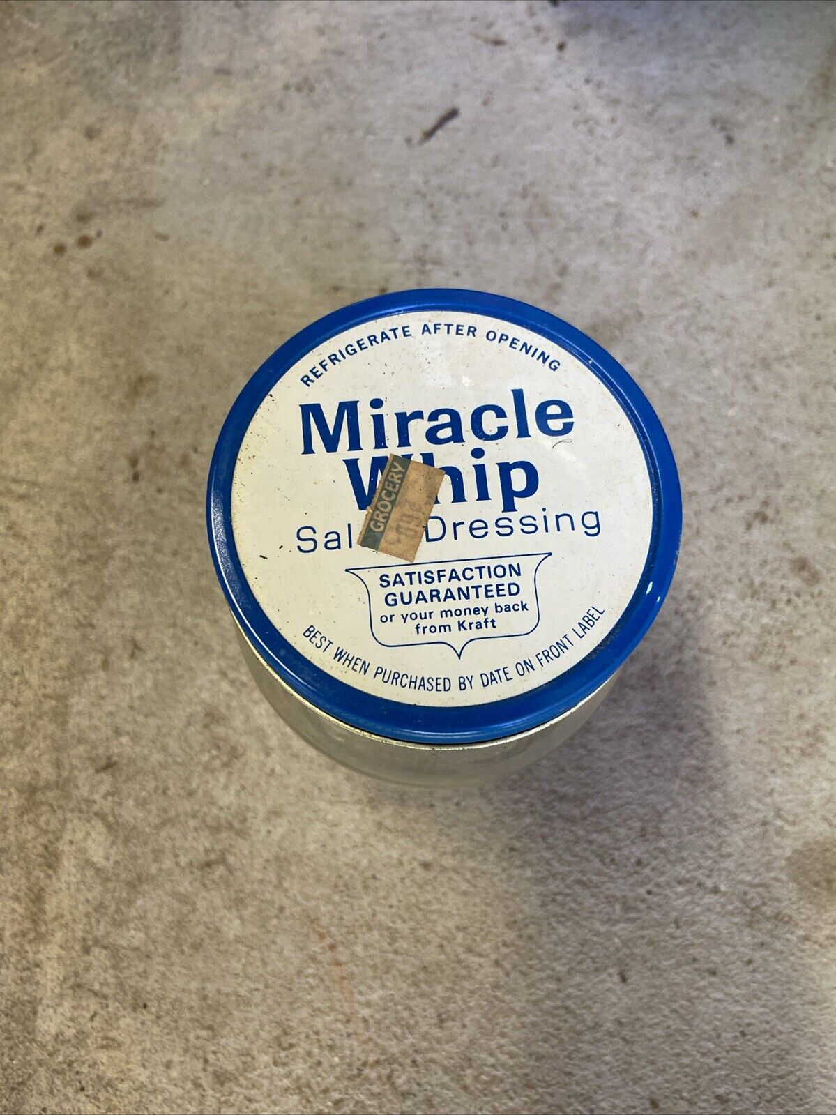 Vintage Miracle Whip Glass Regular Mouth Quart Jar