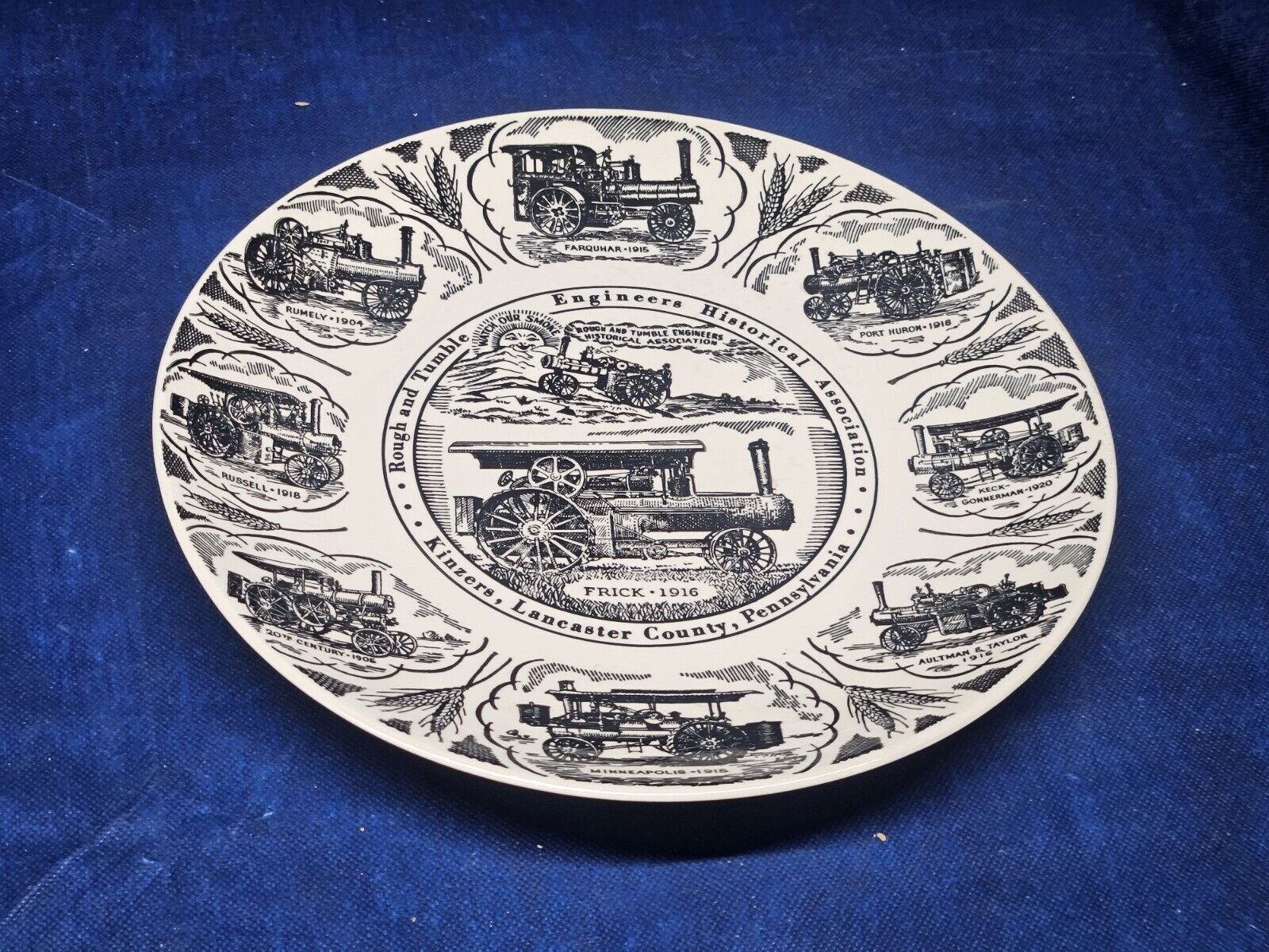 Vintage Collector's Plate Rough & Tumble Engineers Historical Assoc Lancaster PA