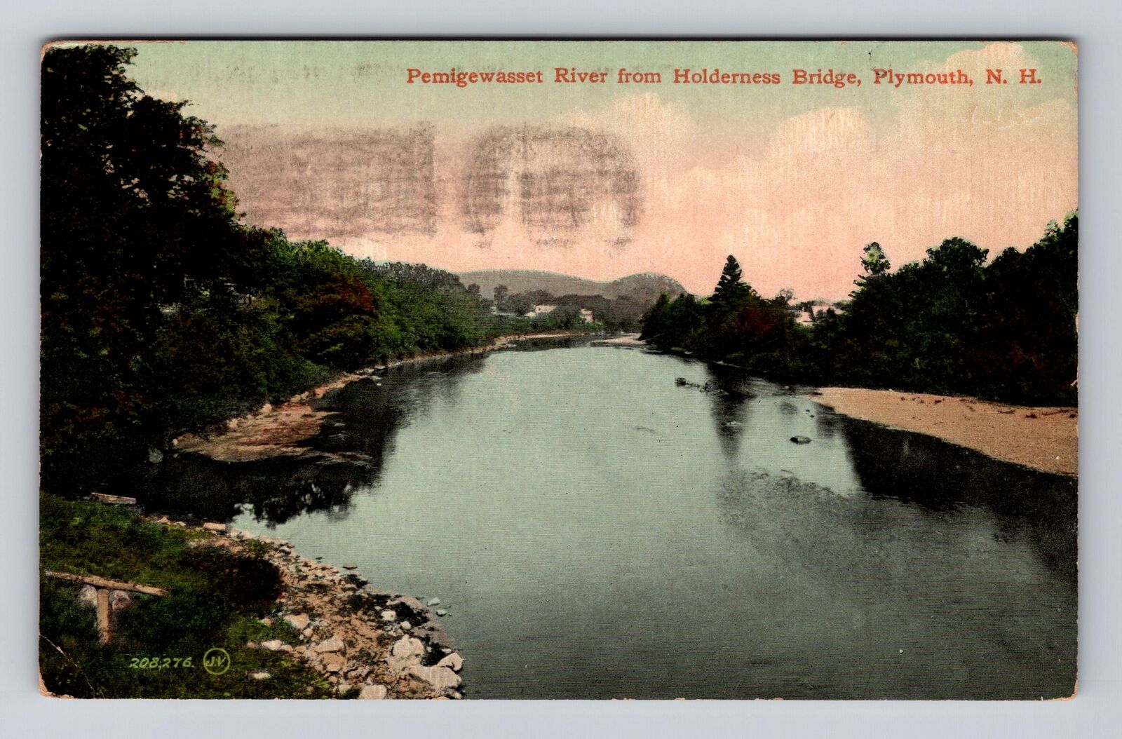 Plymouth NH-New Hampshire, Pemigewasset River, Antique Vintage Souvenir Postcard
