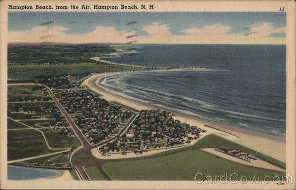 1956 Hampton Beach from the Air,NH Tichnor Rockingham County New Hampshire