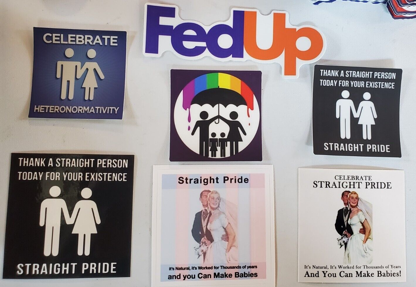 STRAIGHT PRIDE STICKERS VARIETY PACK (7) *WORLDWIDE 🌐 SHIPPING*