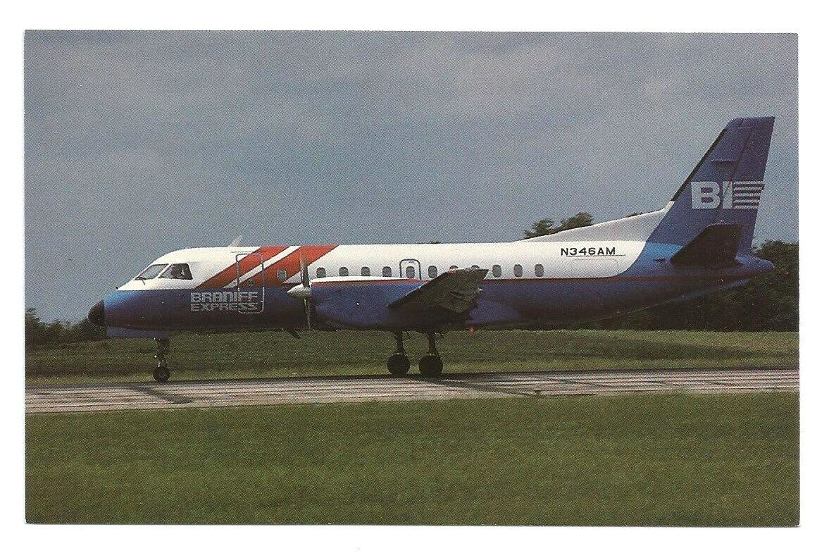 Braniff Express Saab 340 Aircraft Postcard Air Midwest Airlines Turboprop