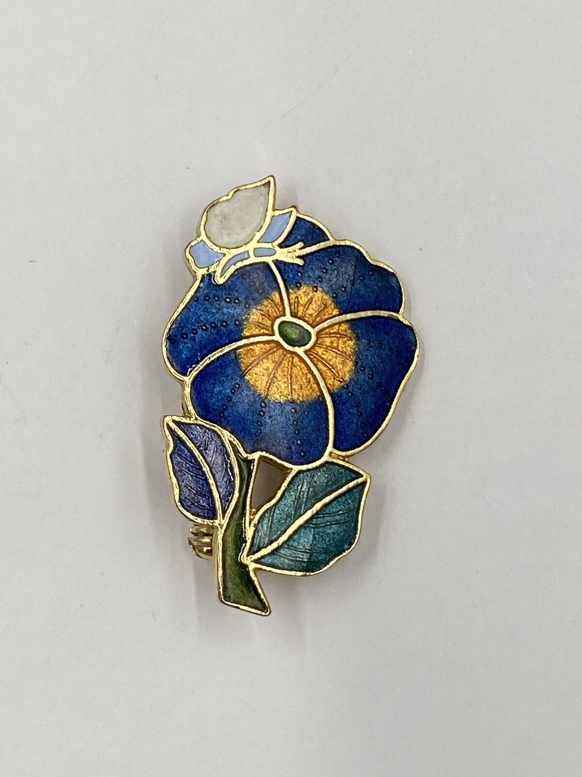 Vintage Vibrant Blue Flower Lapel Pin Brooch