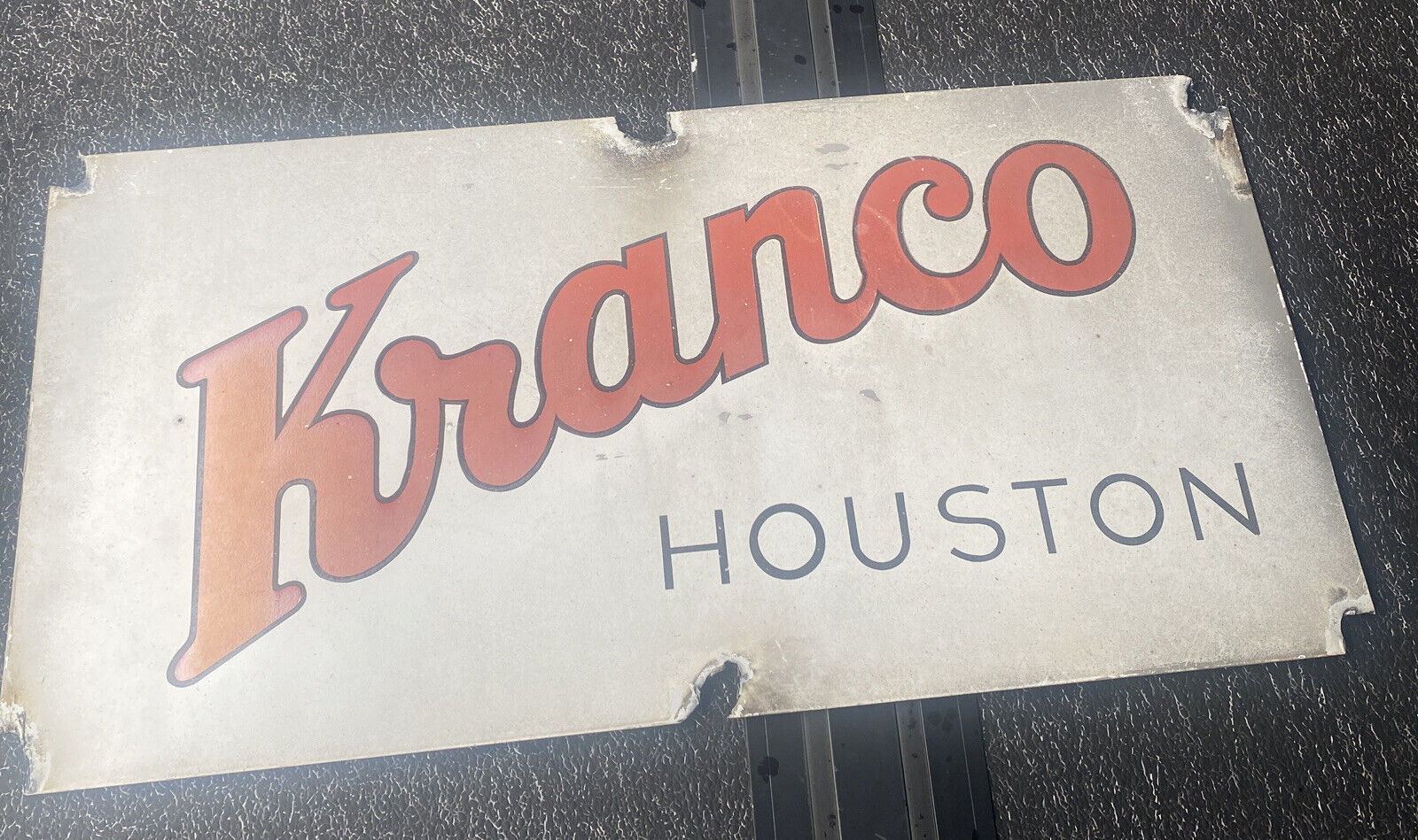 Vintage Kranco Houston 30X15 steel sign  Houston, Texas
