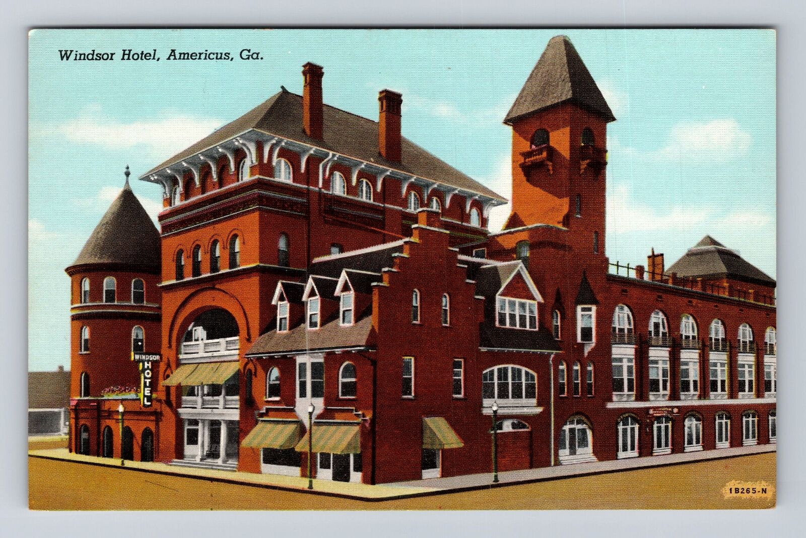 Americus GA-Georgia, Windsor Hotel Advertising, Vintage Souvenir Postcard