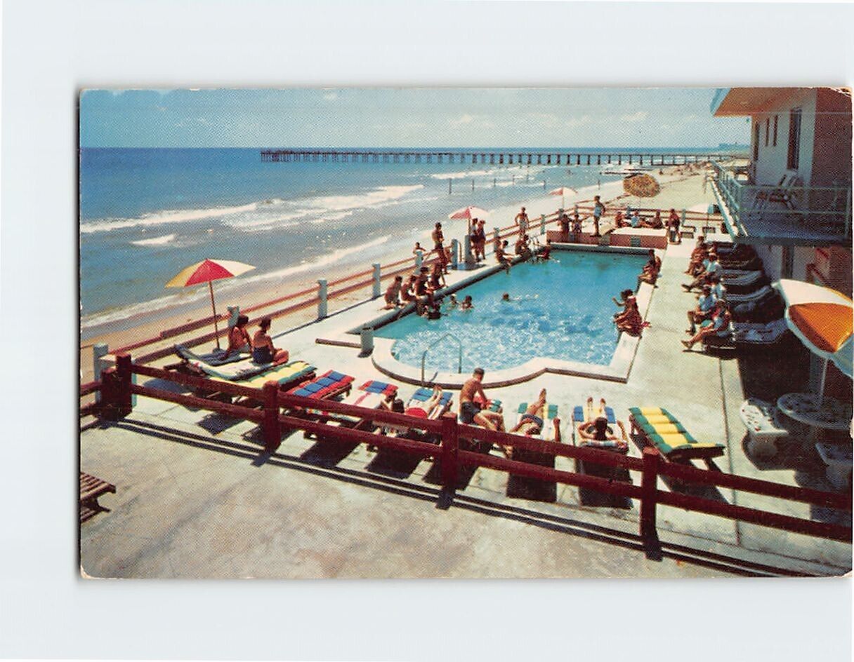 Postcard Pool & Ocean View Magic Isle Motel Miami Beach Florida USA