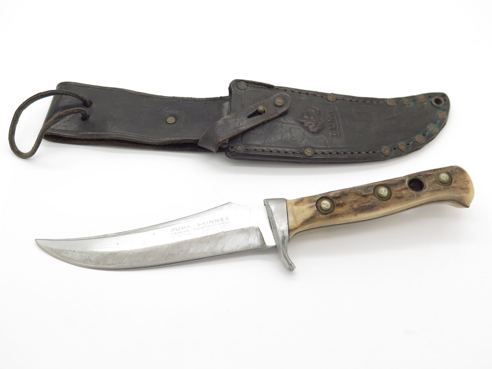Vintage 1968 Puma 6393 Skinner Solingen Germany Stag Fixed Blade Hunting Knife