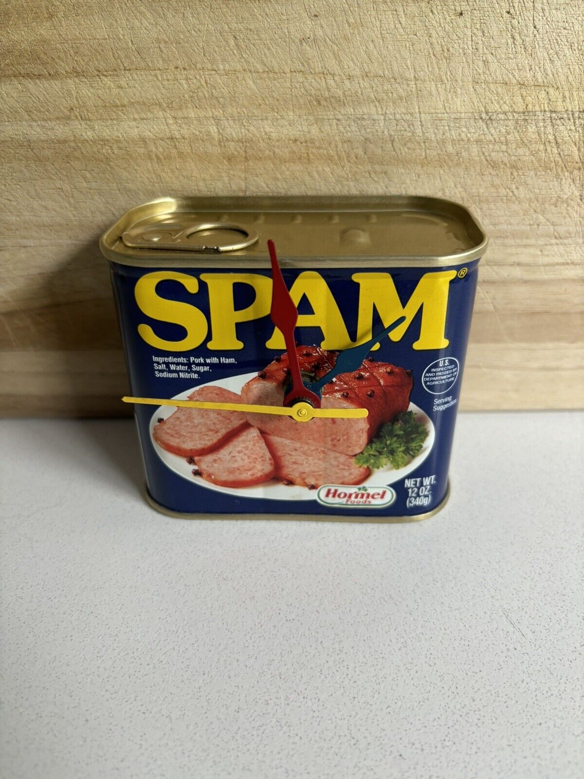 Vintage SPAM Hormel Foods Canned Meat Desk Clock Tested PLEASE READ