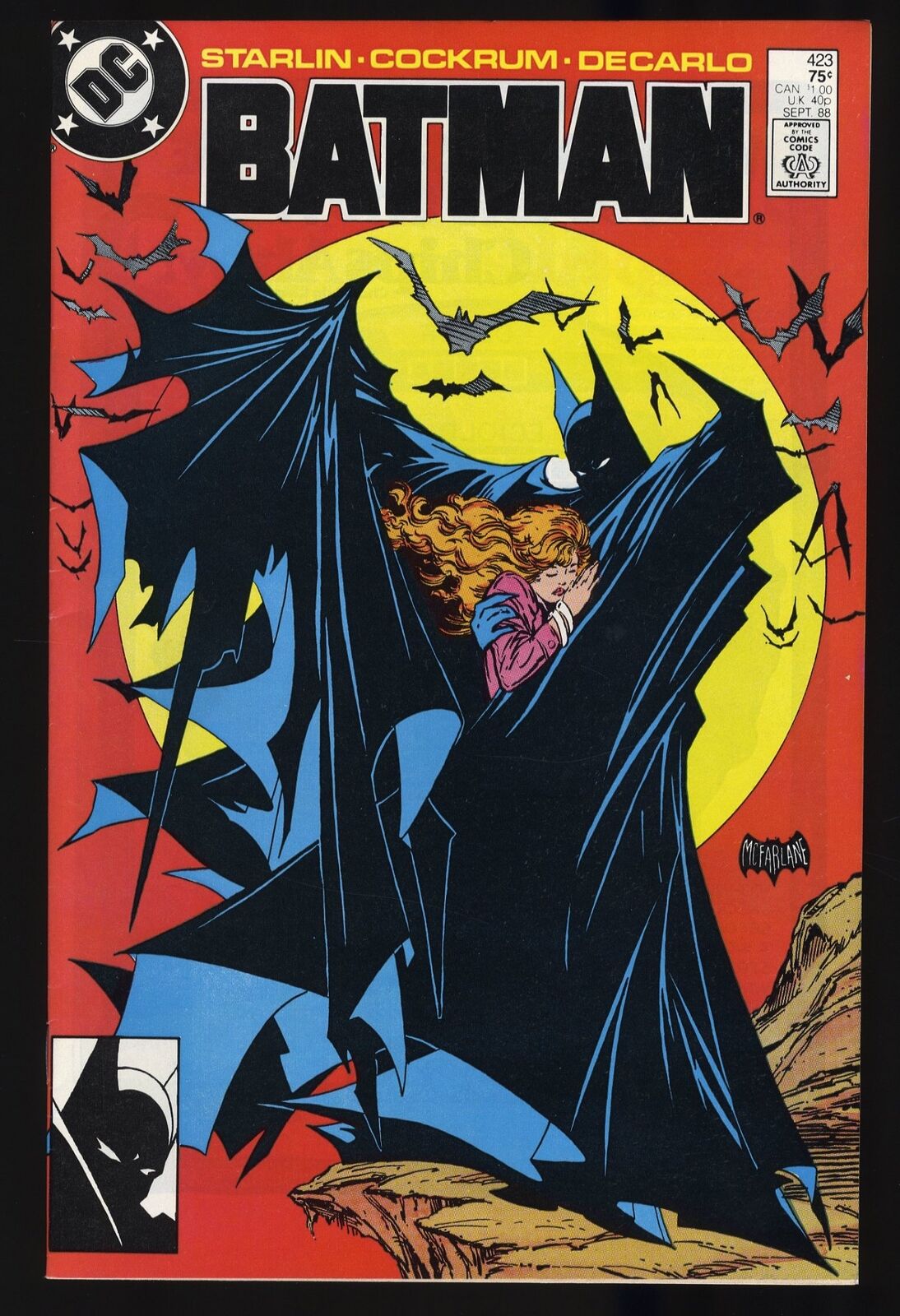 Batman #423 VF+ 8.5 1st Print Todd Classic McFarlane Cover DC Comics 1988