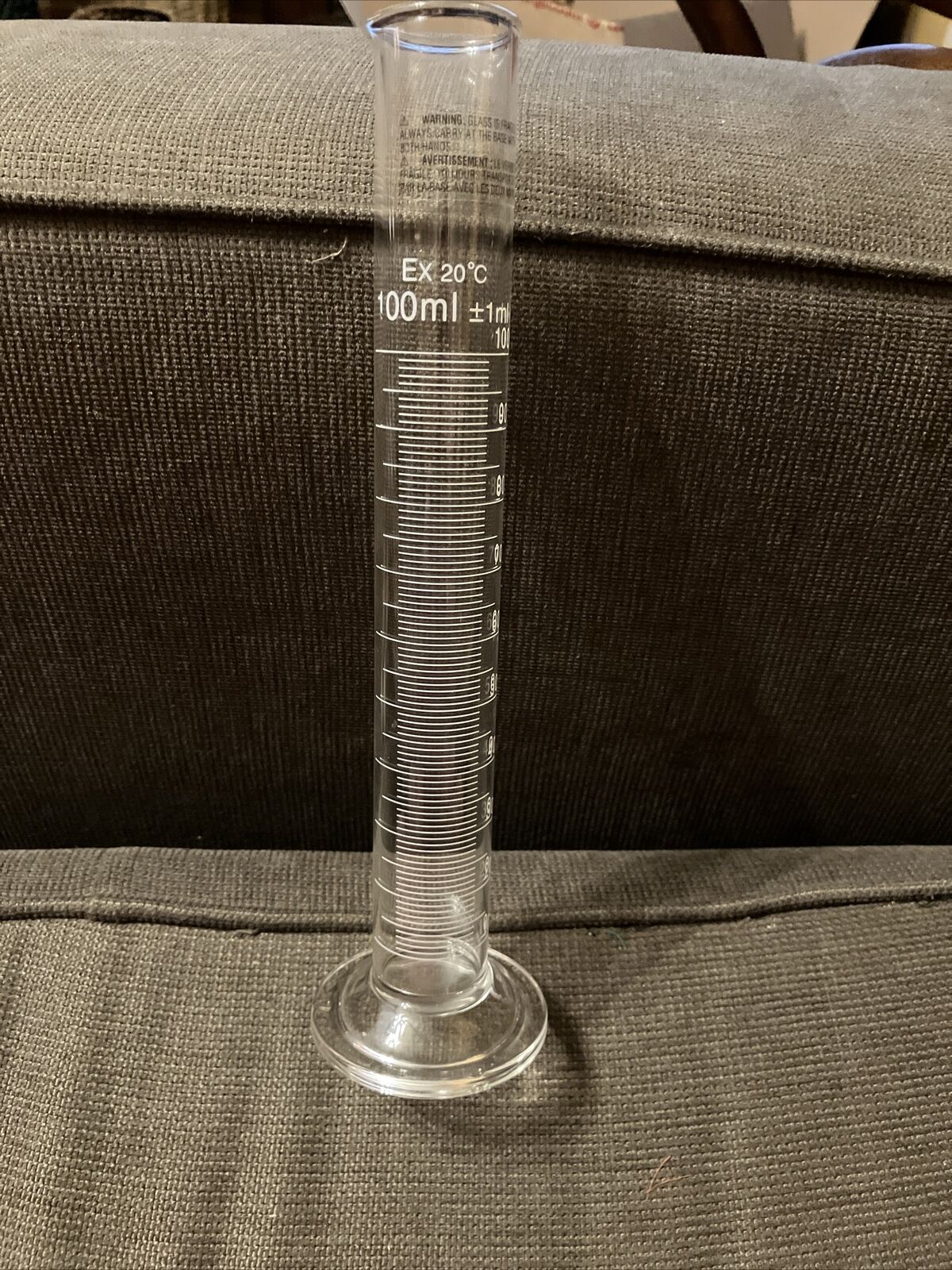 100mL Standard Glass Graduated Cylinder, Ex 20 C, 10” Tall