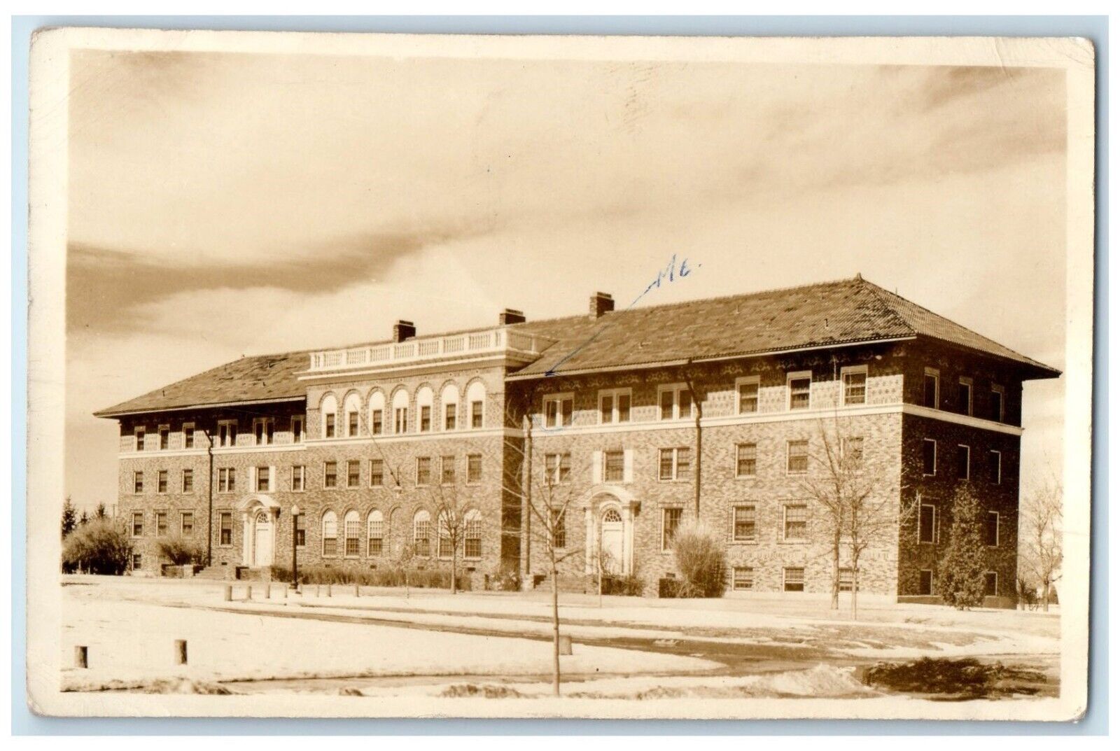 c1940's North Hall Montana State University Bozeman MT RPPC Photo Postcard