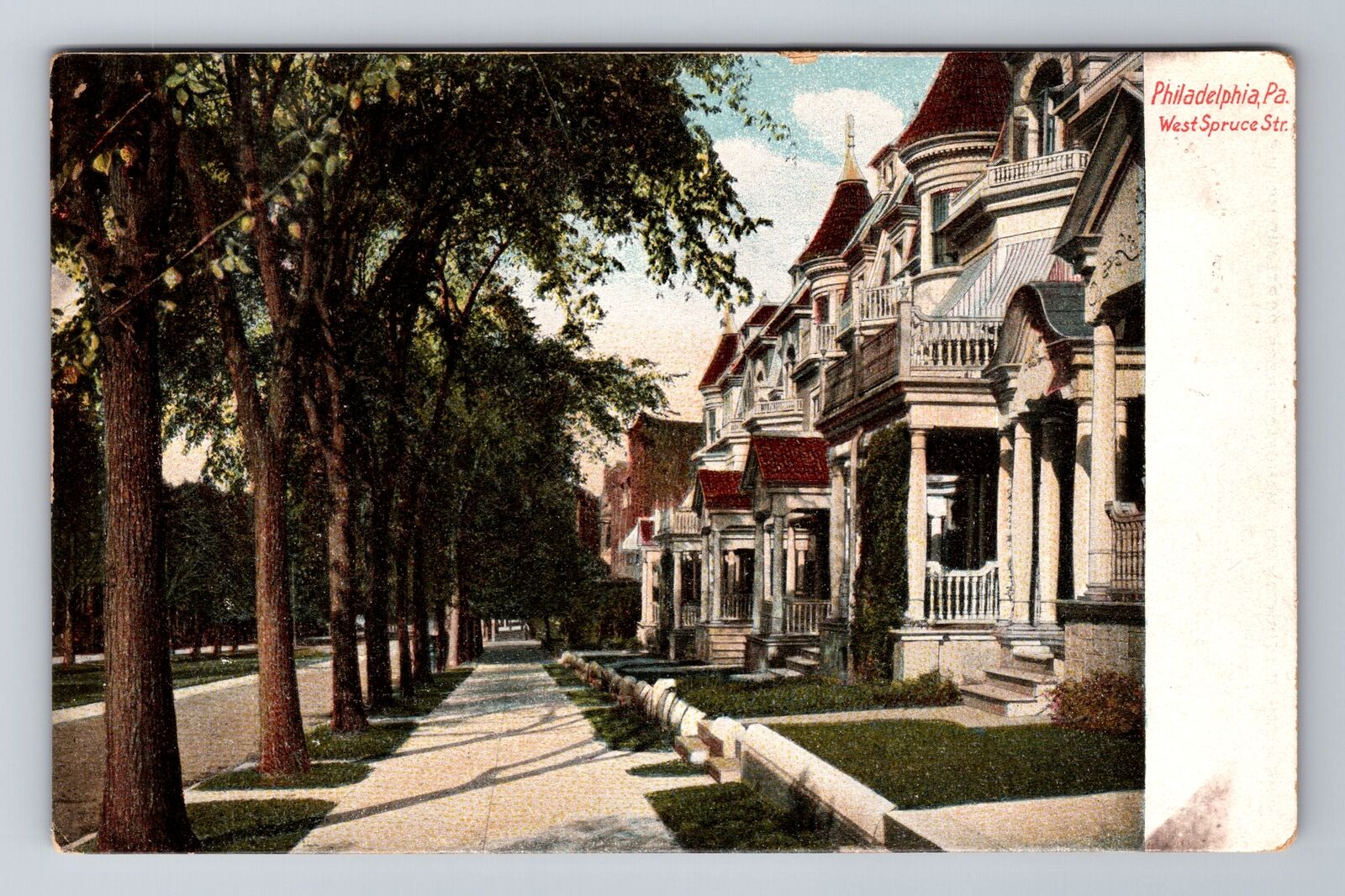 Philadelphia PA-Pennsylvania, West Spruce Street, Antique Vintage Postcard
