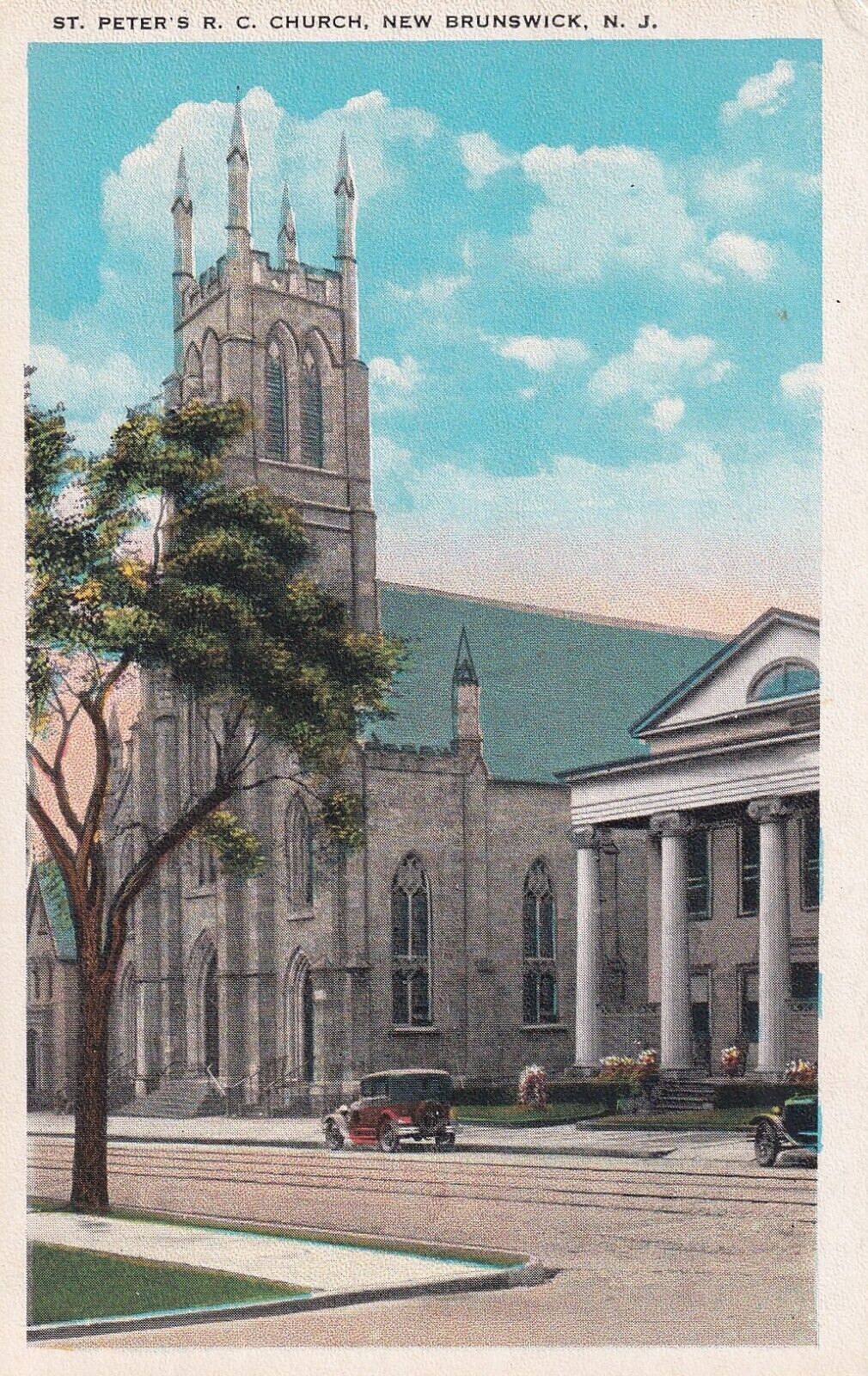 1915 St. Peter's Roman Catholic Church New Brunswick New Jersey Vintage Postcard