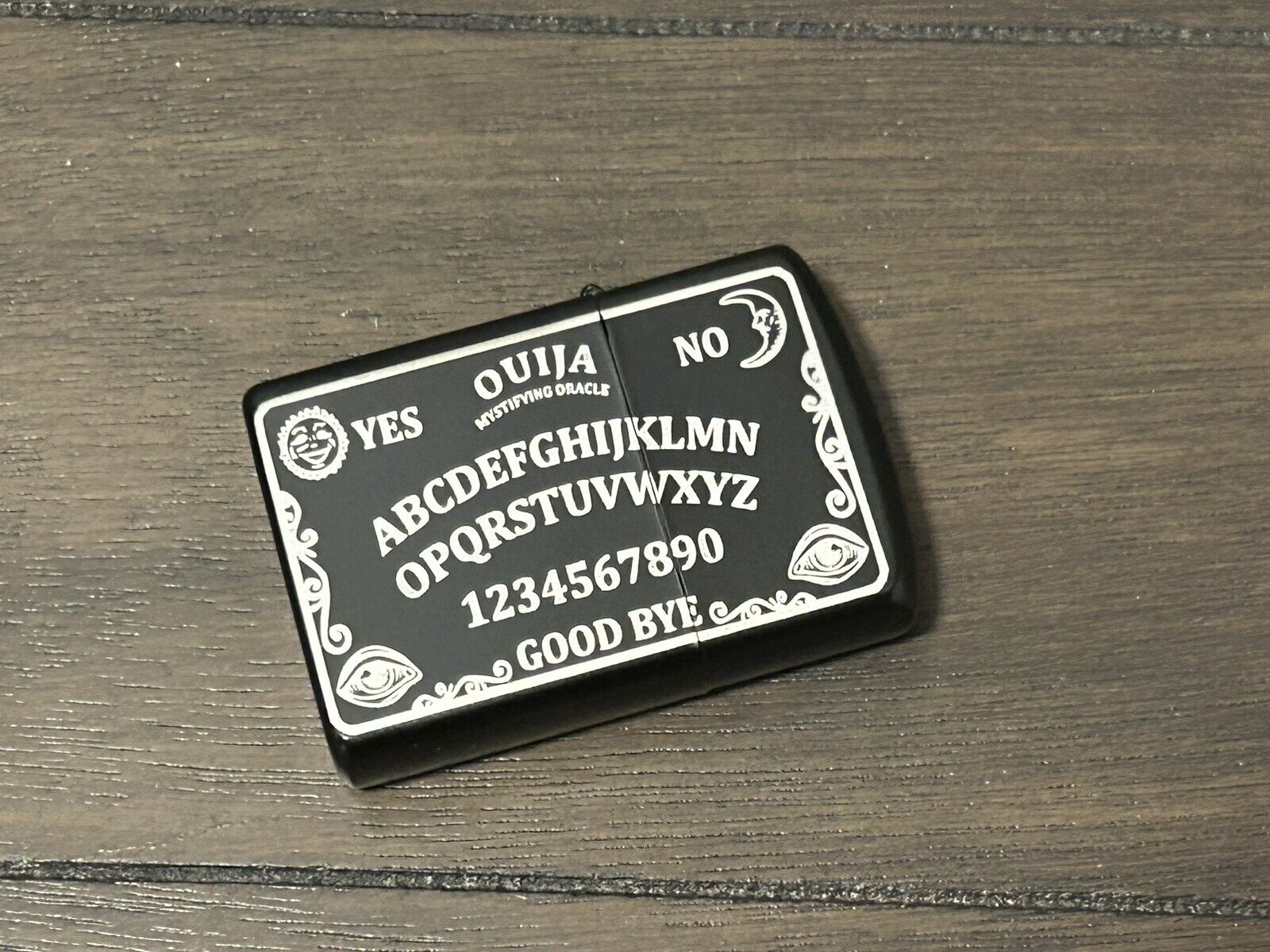 Ouija Board LIGHTER matte black Laser Engraved OCCULT goth