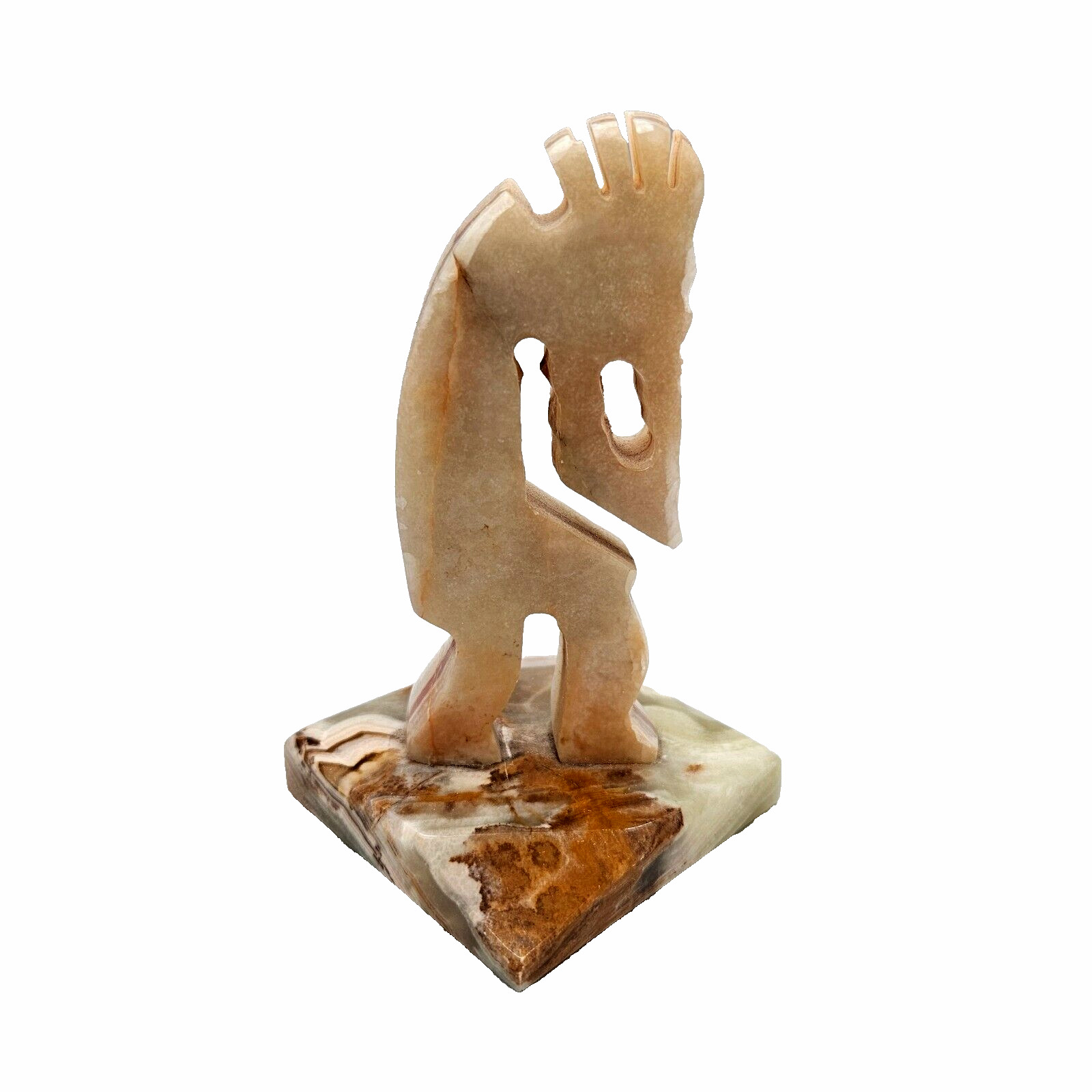 Kokopelli Flute Player Onyx Stone Sculpture Southwestern Tribal Dancer Figurine