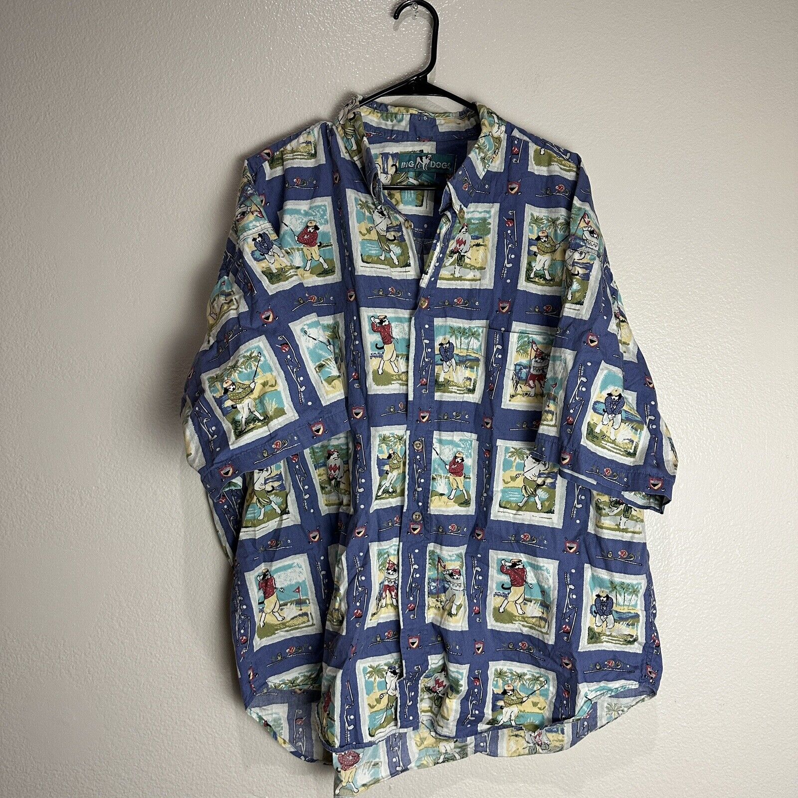 Big Dogs Golf Vintage Button Up Shirt Size 3X