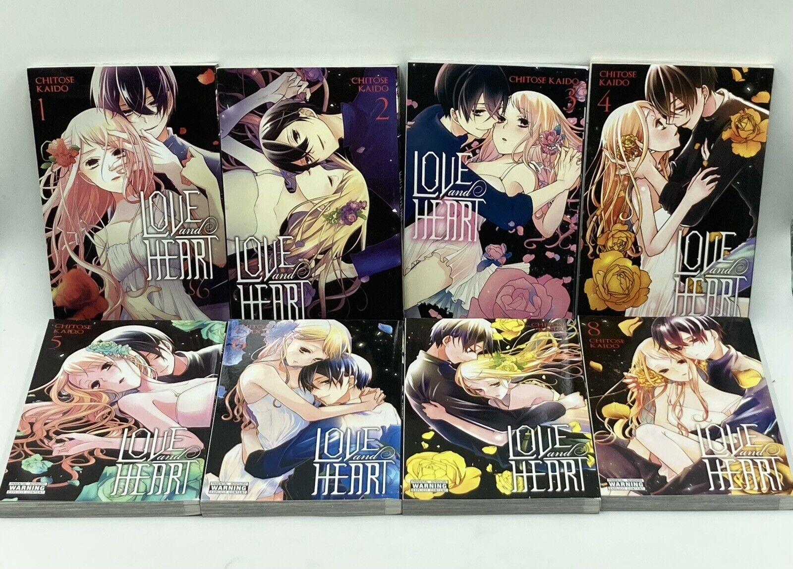 Love and Heart Volume 1 2 3 4 5 6 7 & 8 Chitose Kaido English Manga Anime Set