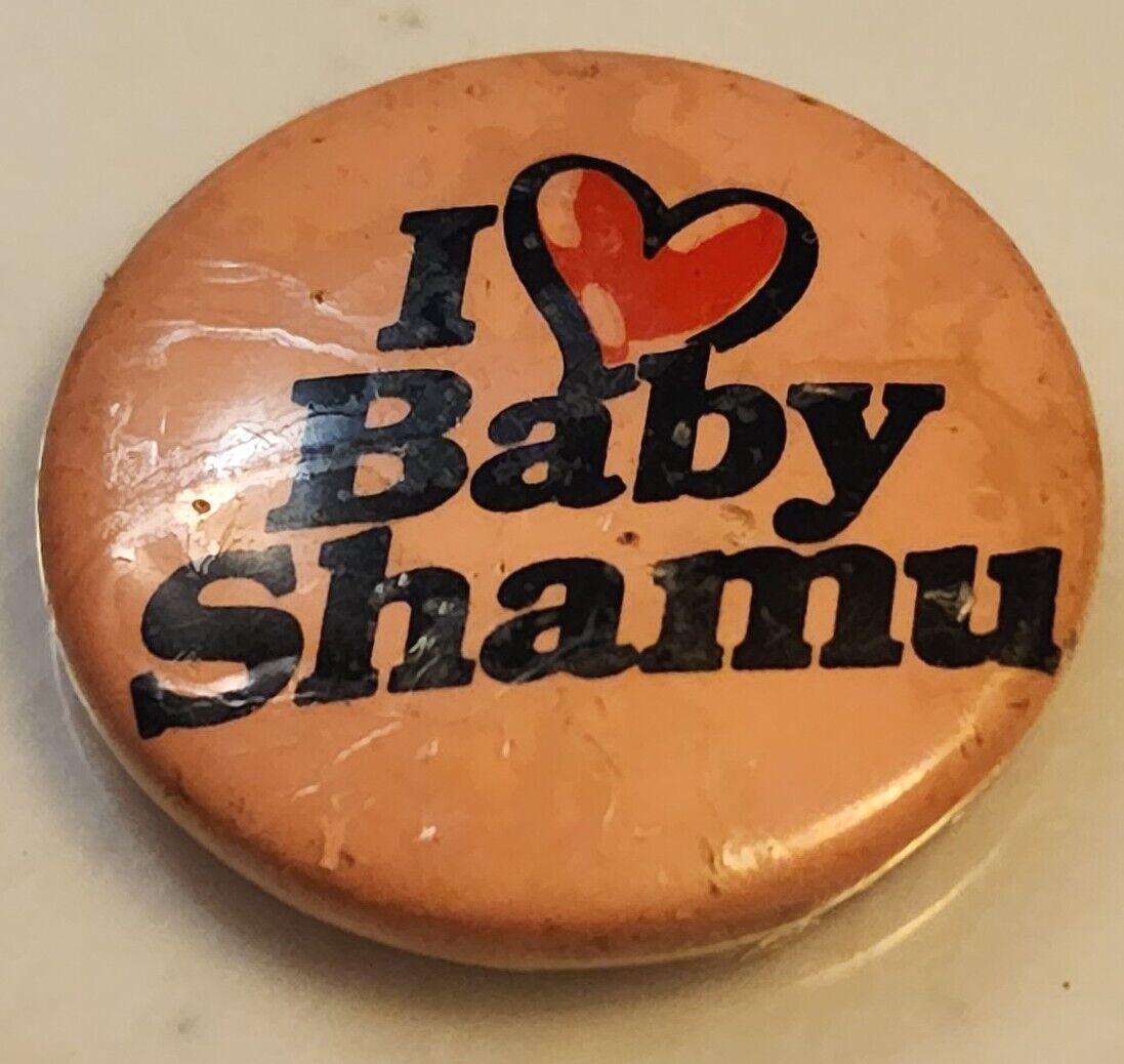 I Love Baby Shamu 1980s Button Pin Pinback Vintage 1985 Sea World FL Orca Whale 