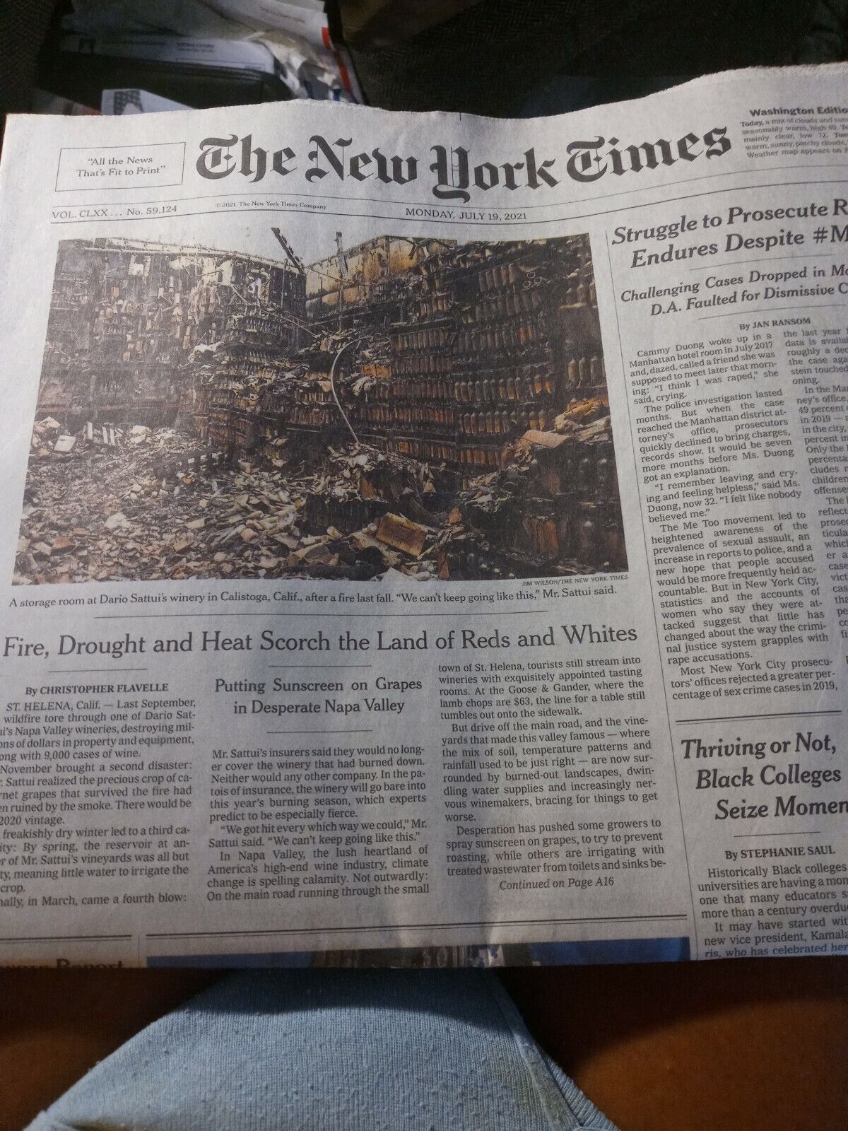 The New York Times Monday July 19 2021. Struggle To Prosecute Rape Endured...