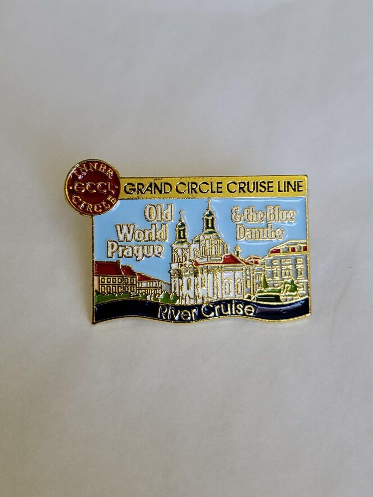 Grand Circle Cruise Line Old World Prague & The Blue Danube Souvenir Lapel Pin 