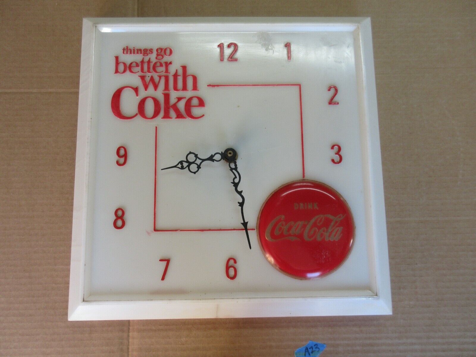 Vintage Things Go Better With Coke Hanging Wall Clock Sign Advertisement  A23