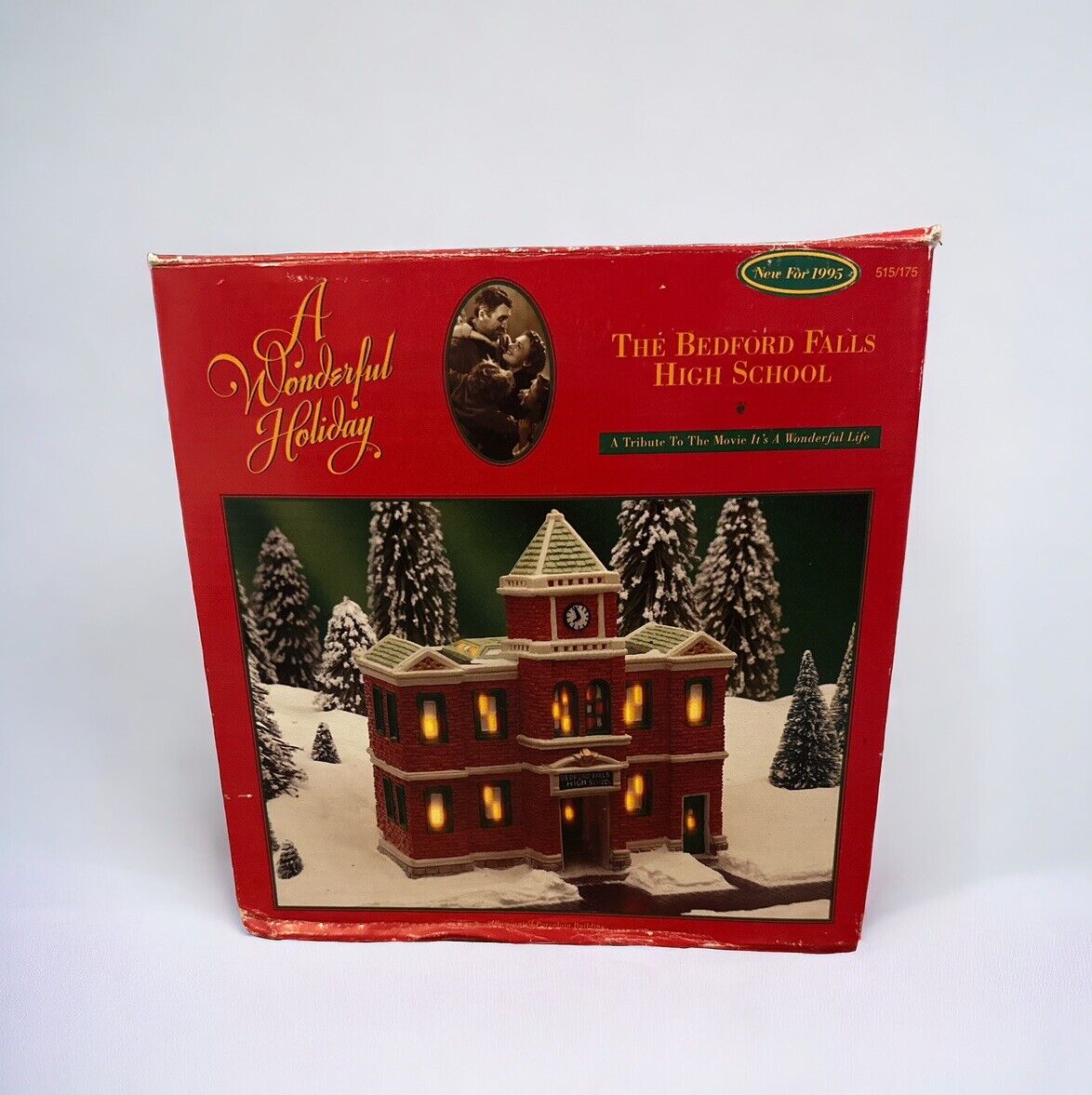It\'s A Wonderful Life Bedford Falls High School Christmas Holiday Village Rare 
