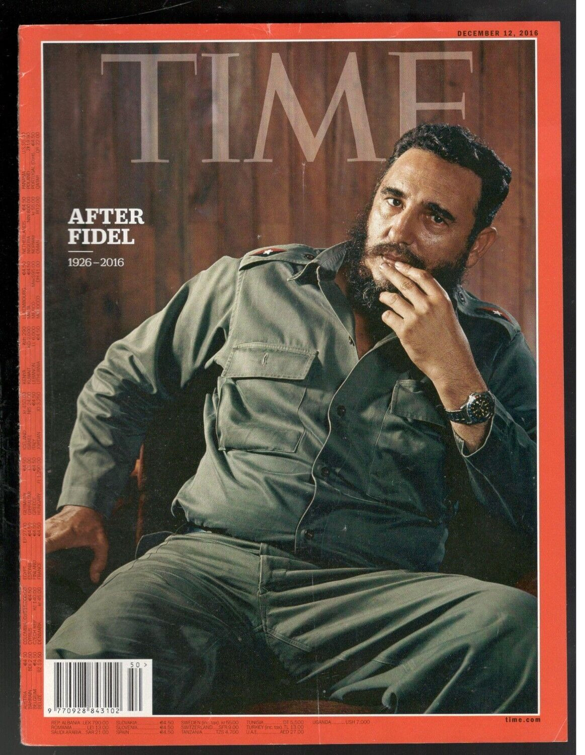 Afer Fidel Castro Cuba 1926-2016 Time 2016 Cover 1 Page Original