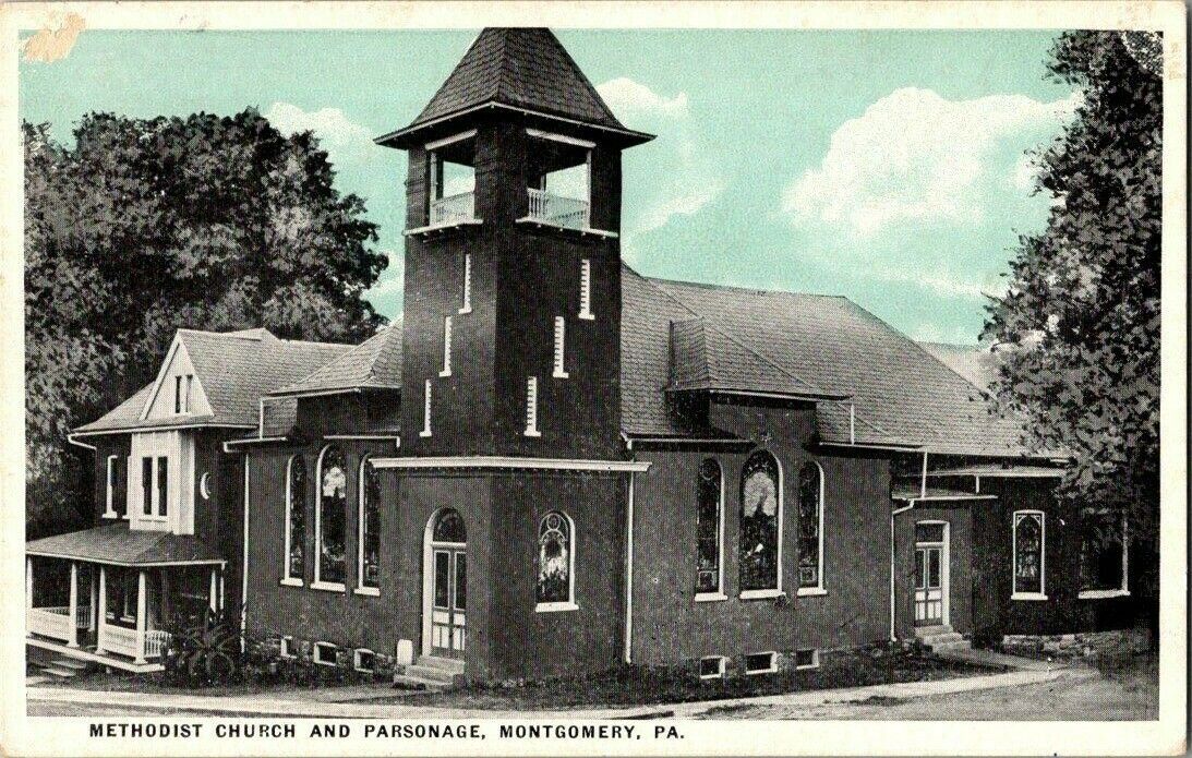 1929. MONTGOMERY, PA. METHODIST CHURCH. POSTCARD.