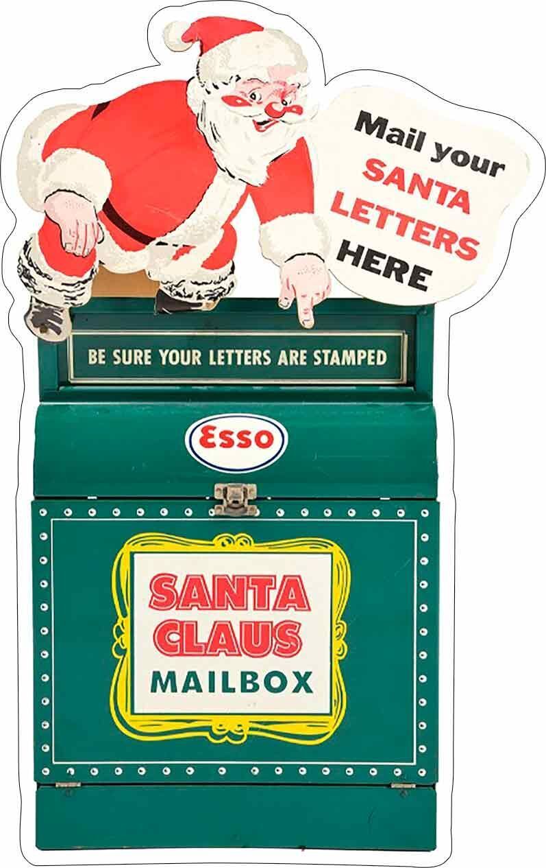 ESSO Santa Claus Mailbox Laser Cut Metal Sign Advertisement