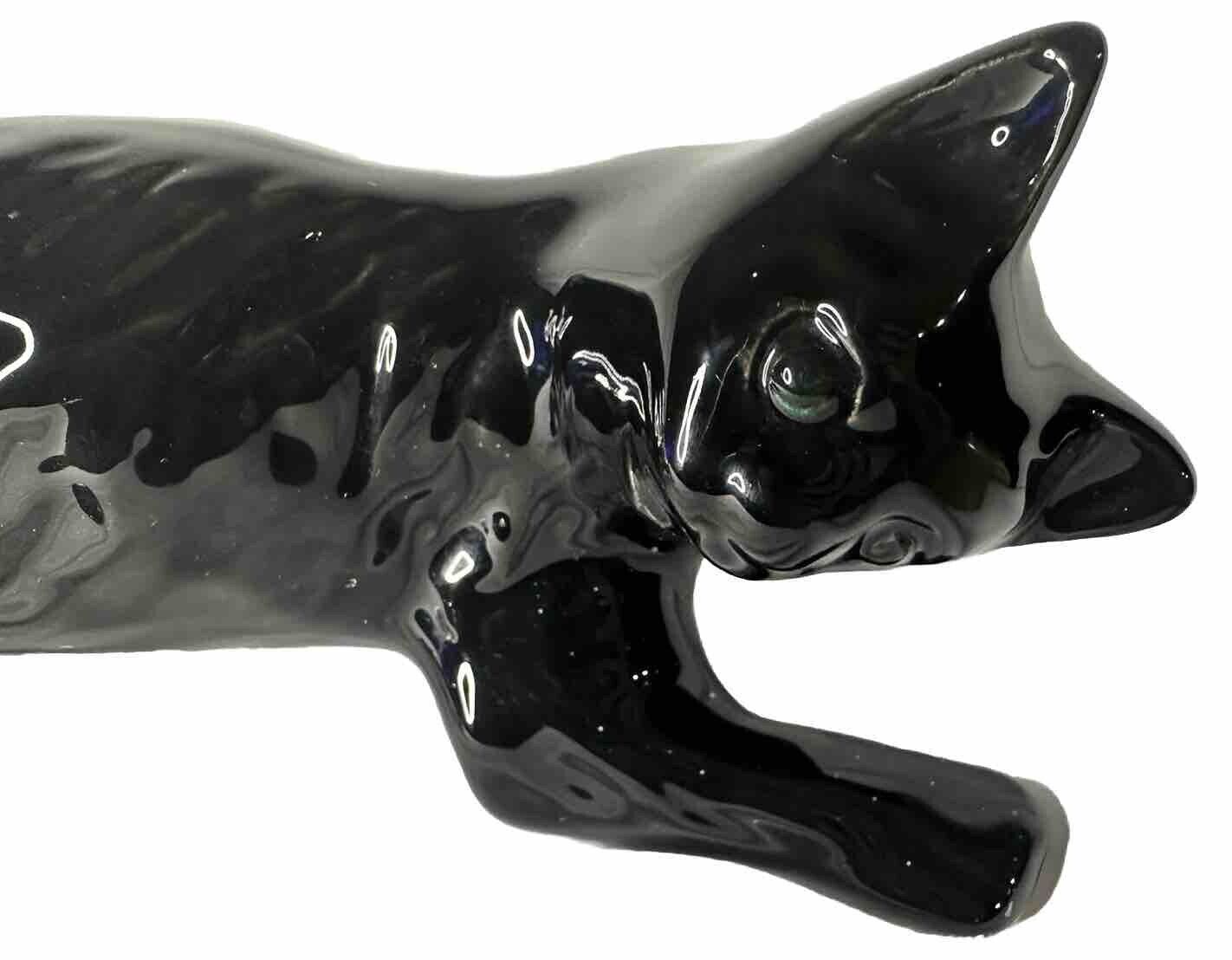 Antique Camark Ceramic Black Cat Figure Decorative Pottery Statue 16” 30’s
