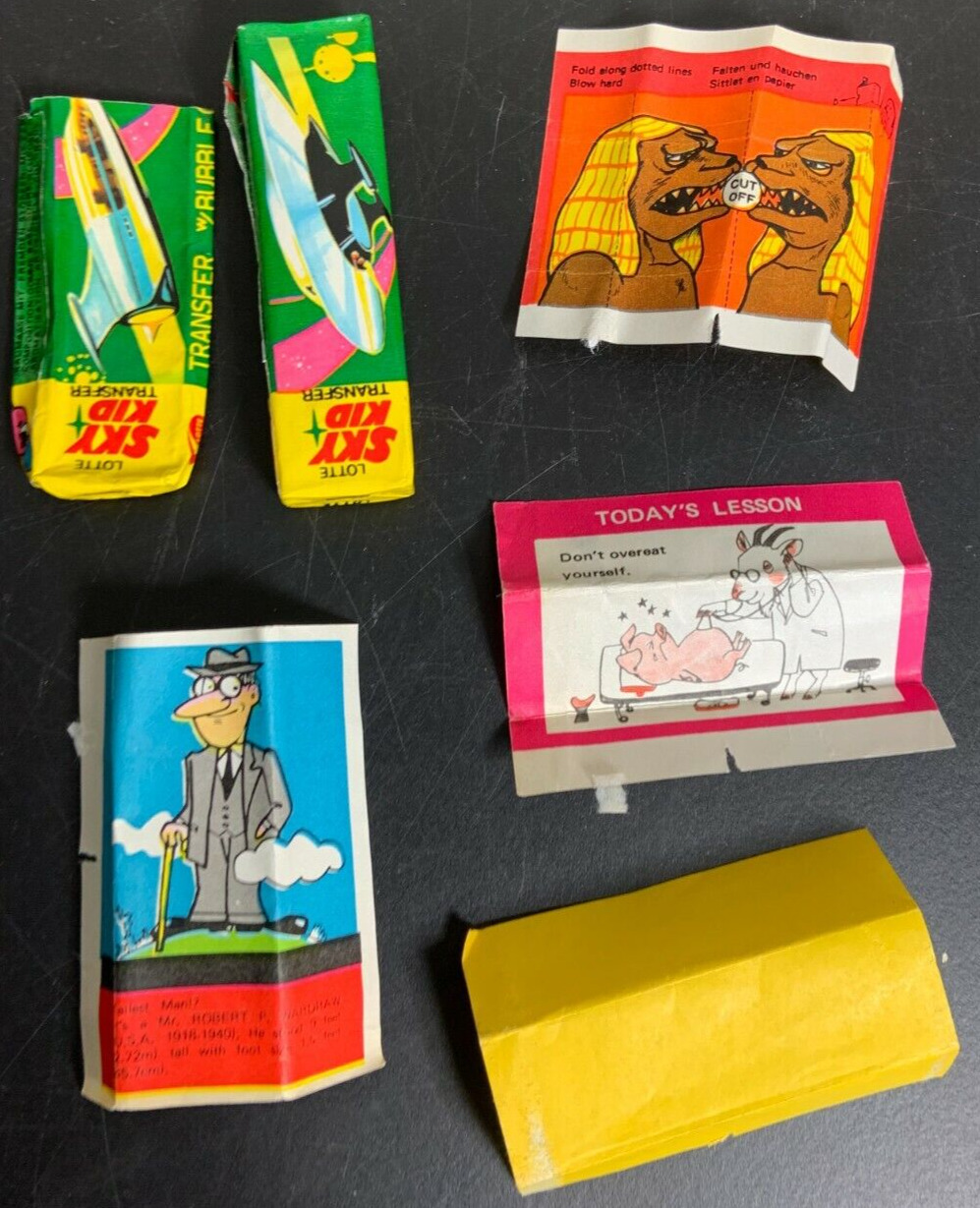 Lotte Sky kid Bubble Gum Japan 1960s Lot Pack w transfers Vintage