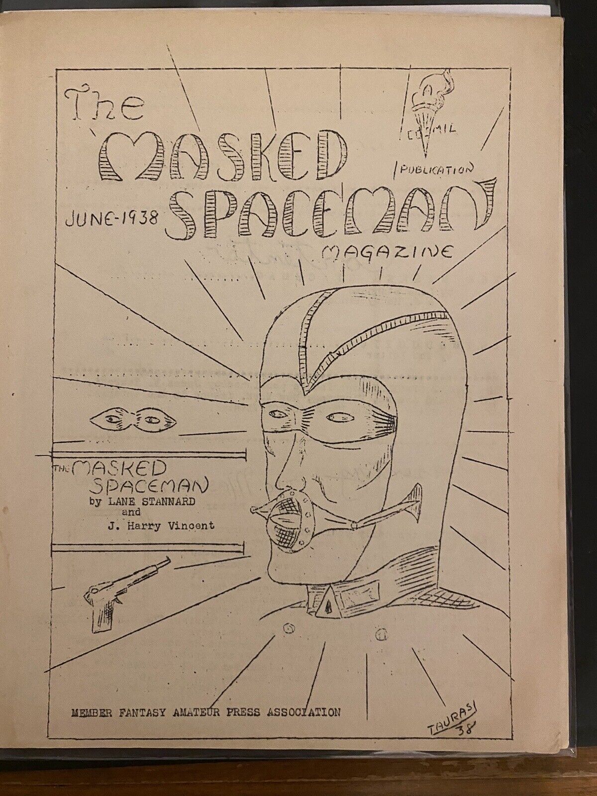 Masked Spaceman June 1938 Very Early Golden Age Comic