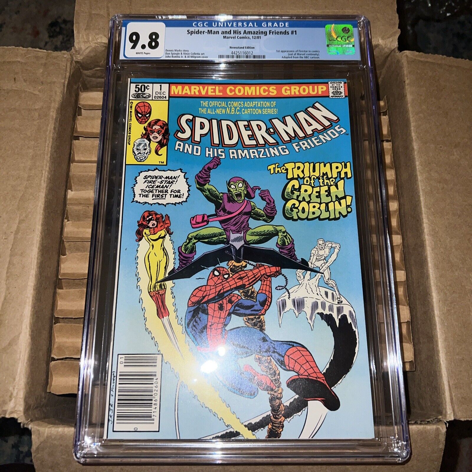 Spider-Man and His Amazing Friends #1 CGC 9.8 Newsstand WP 1st Firestar