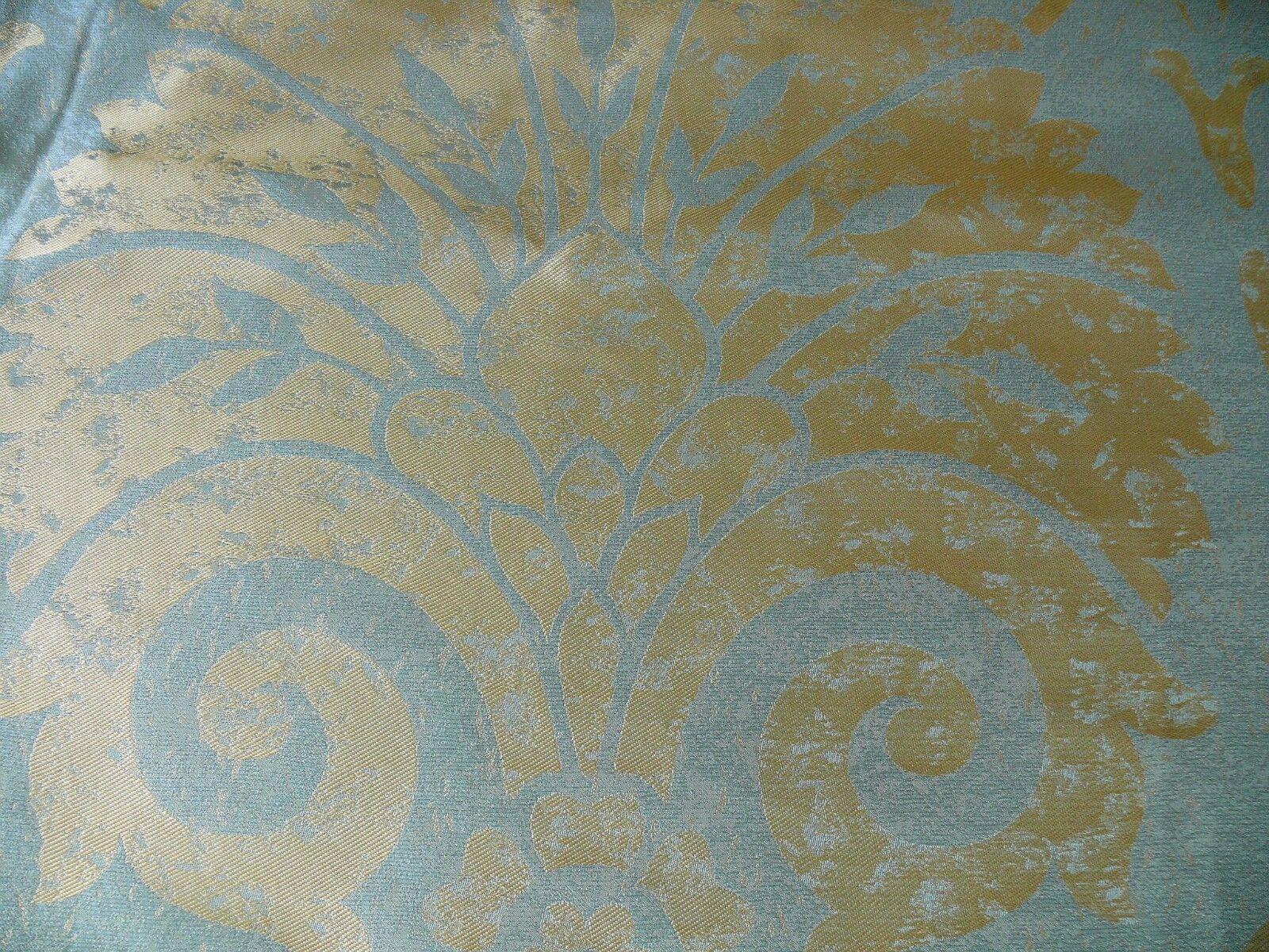 BY YD STONE SCULPTURE 100%SILK DAMASK LARGE MEDALLION \