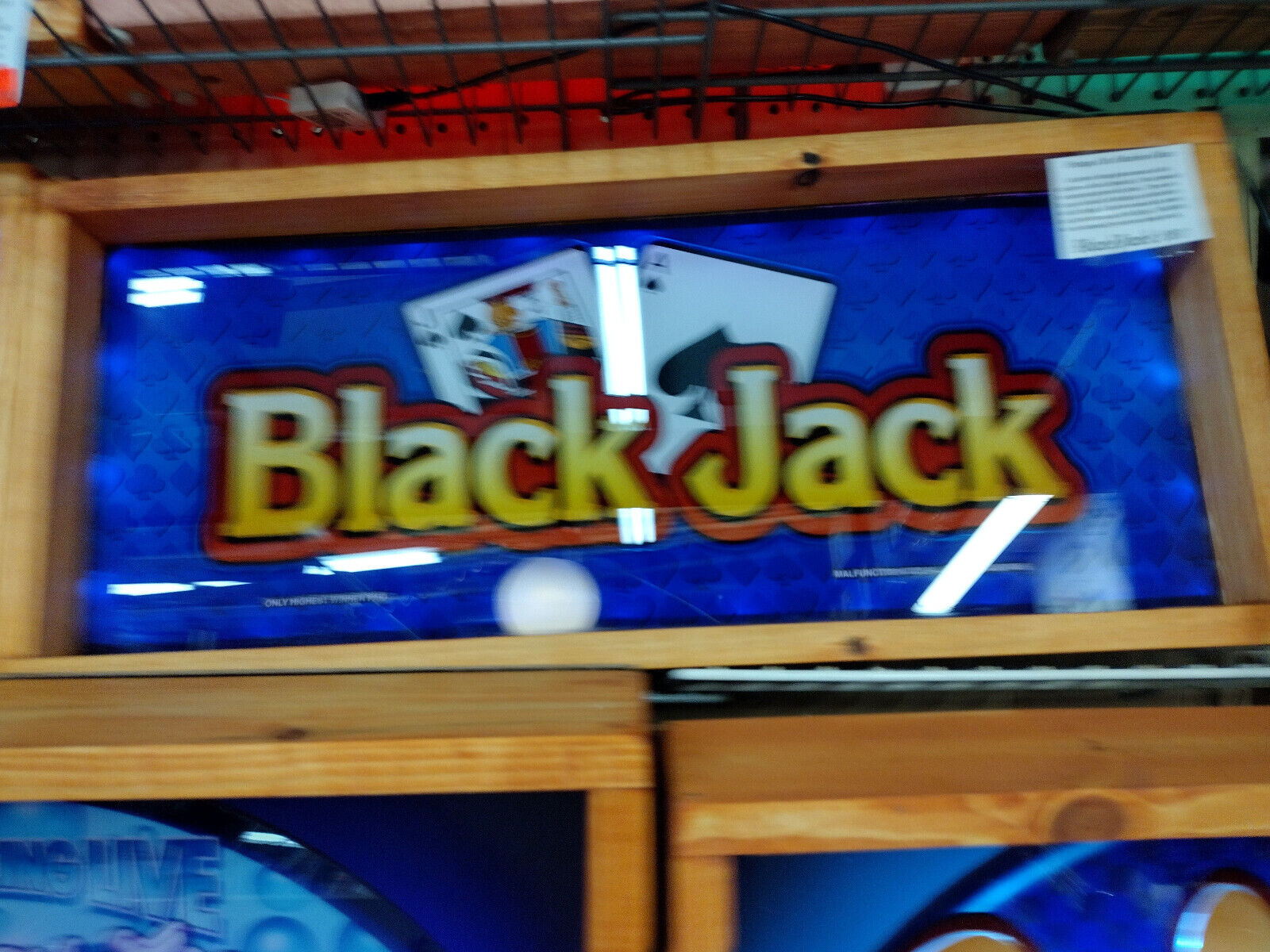Black Jack (Vintage Slot Machine Glass) Framed & Backlit