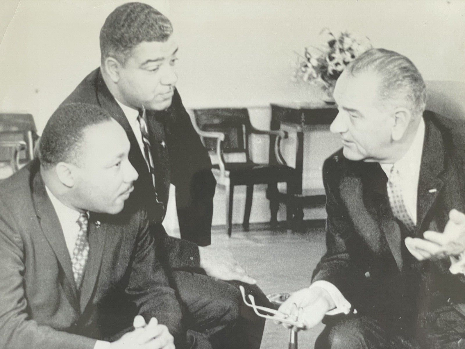 MLK, Young, Johnson Civil Rights Press Photograph 1968 #historyinpieces