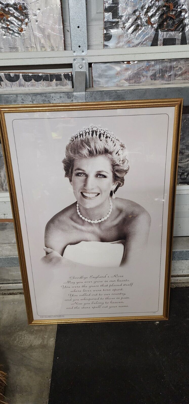 Vintage 1997 Princess Diana Tribute Poster Framed  FOR THE LOWER 48