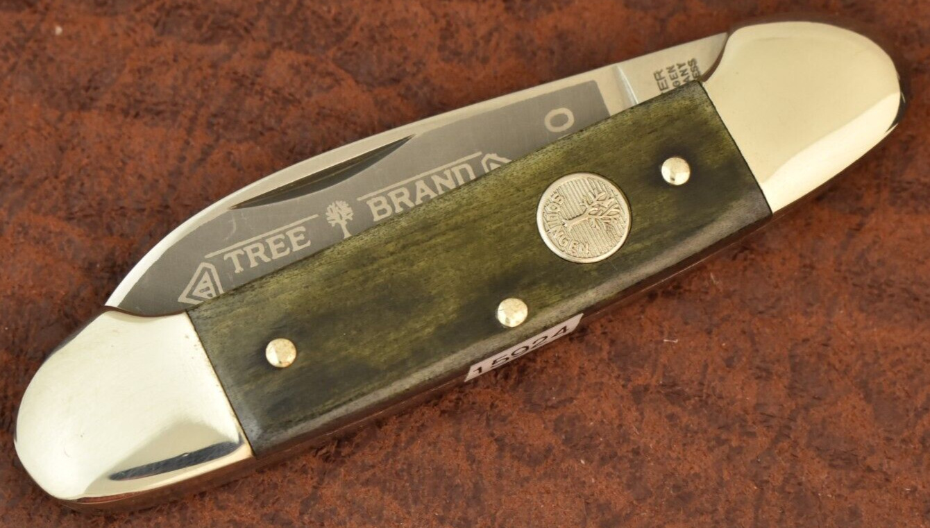 VINTAGE BOKER TREE BRAND SOLINGEN GERMANY GREEN BONE CANOE KNIFE NICE (15924)