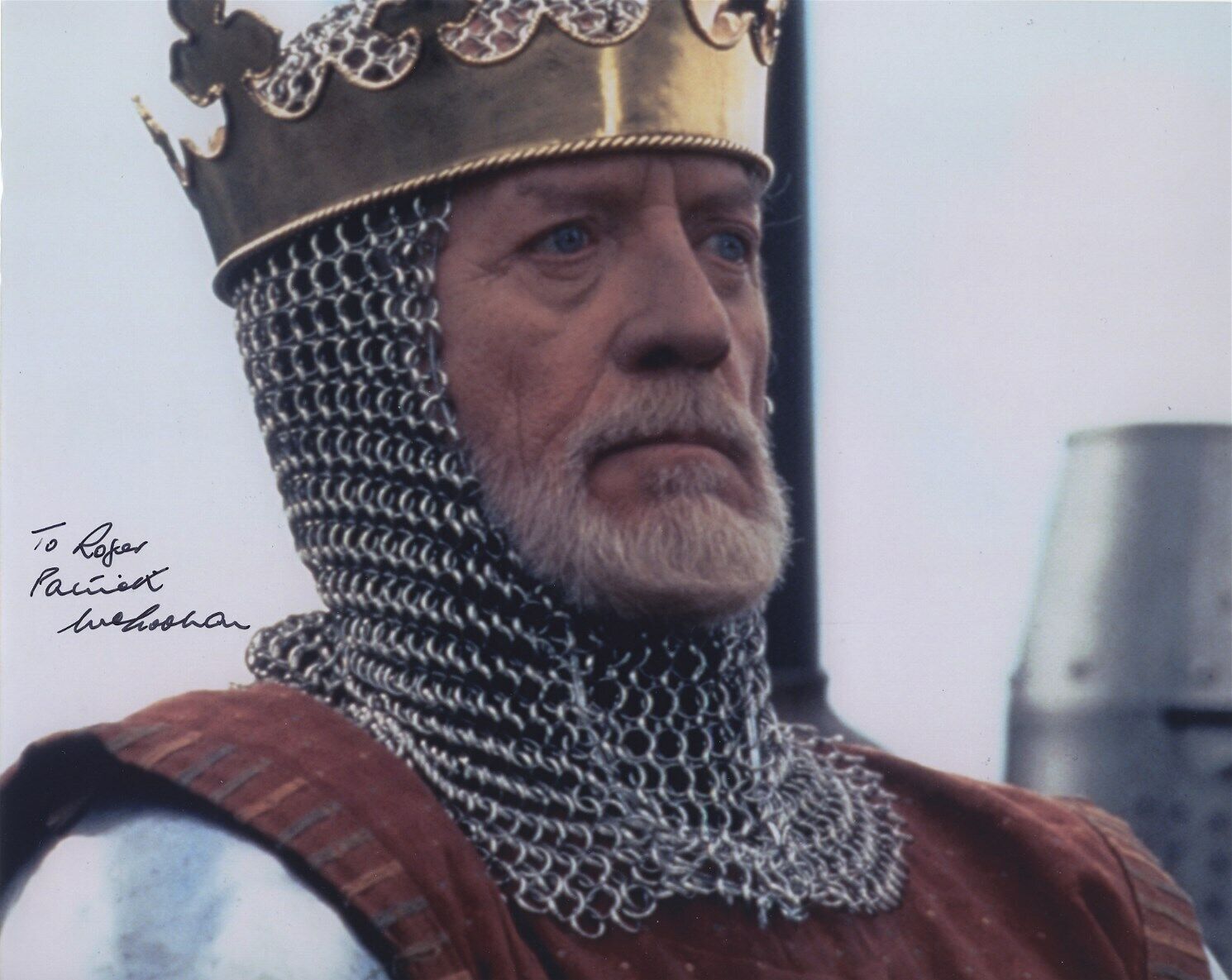 PATRICK MCGOOHAN SIGNED AUTOGRAPHED COLOR PHOTO BRAVEHEART TO ROGER RARE 