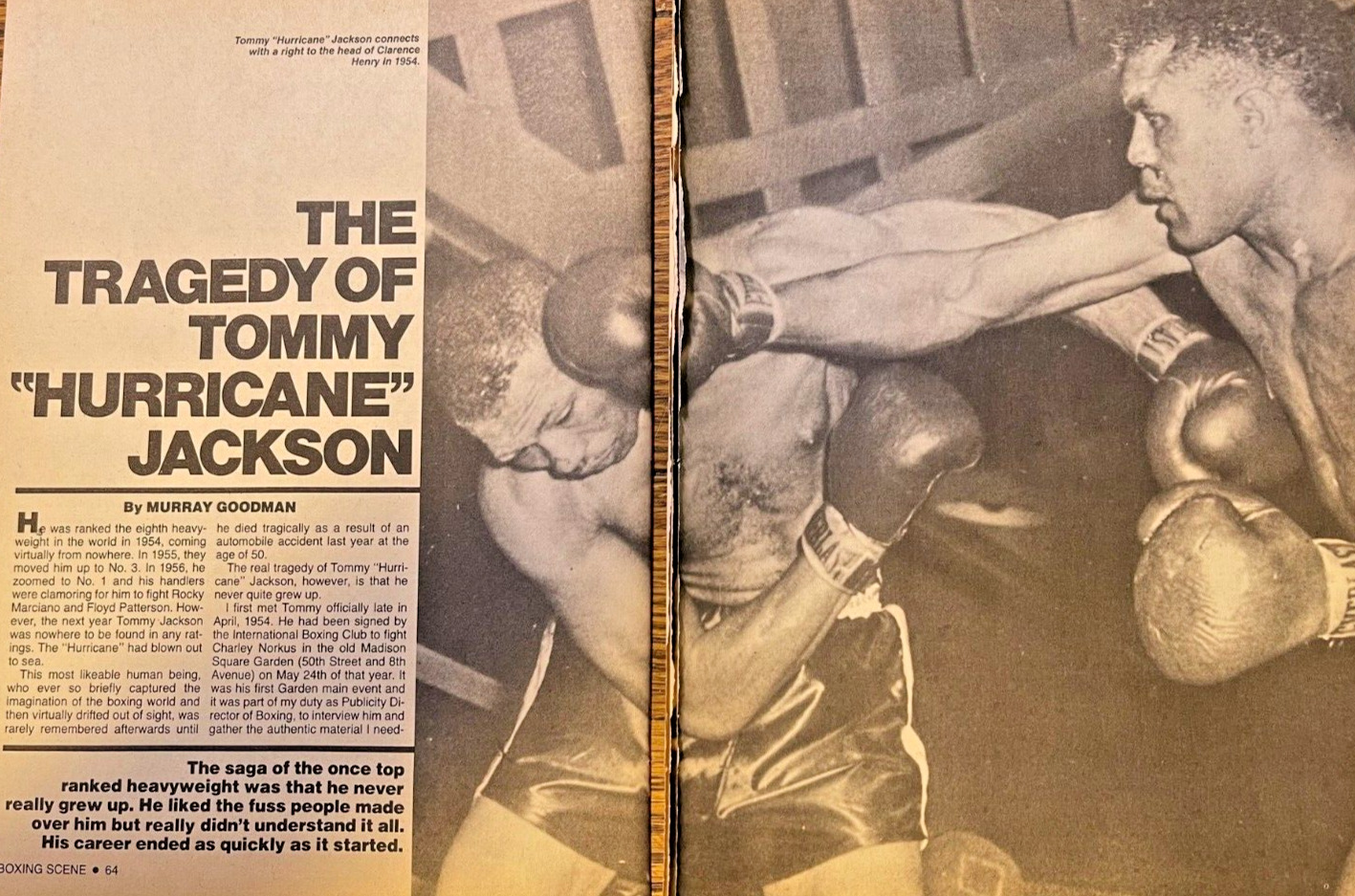 1983 Boxer Tommy Hurricane Jackson illustrated