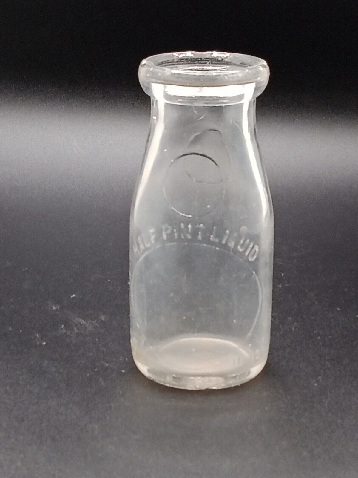 Vintage MTC Half Pint Clear Glass Milk Bottle
